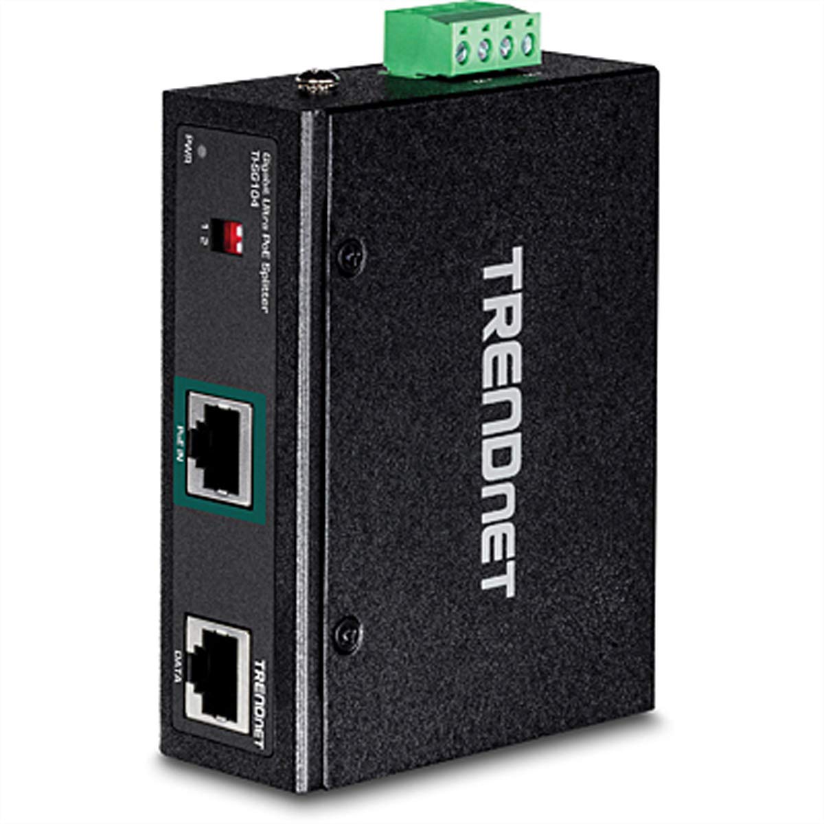 Trendnet Industrial Gigabit Upoe Splitter, Dual Dc Power Outputs, Din Rail Or Wall Mountable, Adjustable Voltage Output, Ti Sg104