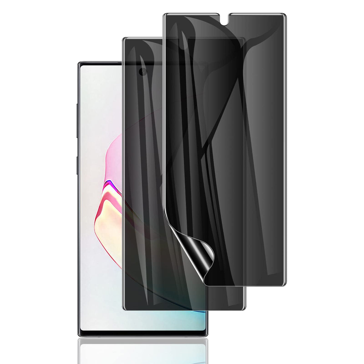 [2 Pack] Lywhl For Samsung Note 10 Privacy Screen Protector, Anti-Spy Flexible Film Full Adhesive Screen Protector For Galaxy No