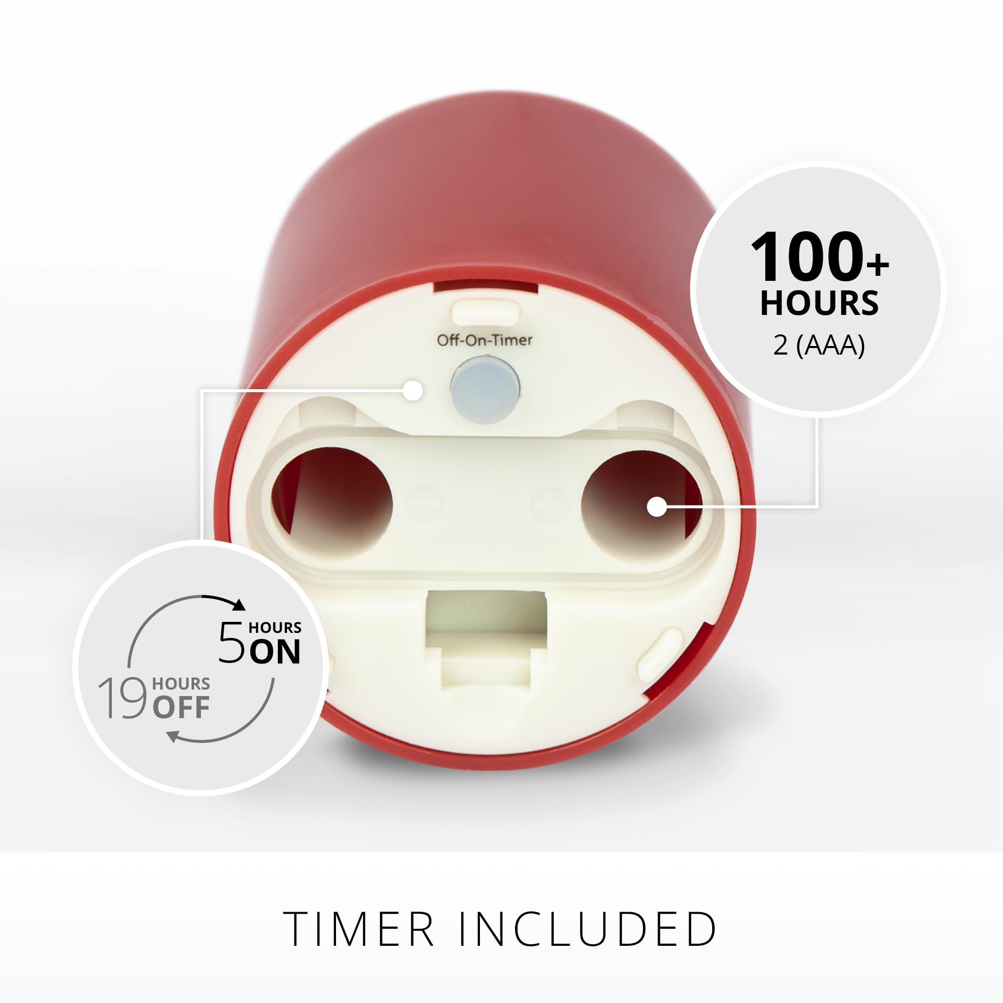 Luminara Outdoor Votive Flameless Led Candle, Cherry Red 2'' X 3.2'', Moving Flame Battery Operated Timer Remote Ready Ipx4 Matt