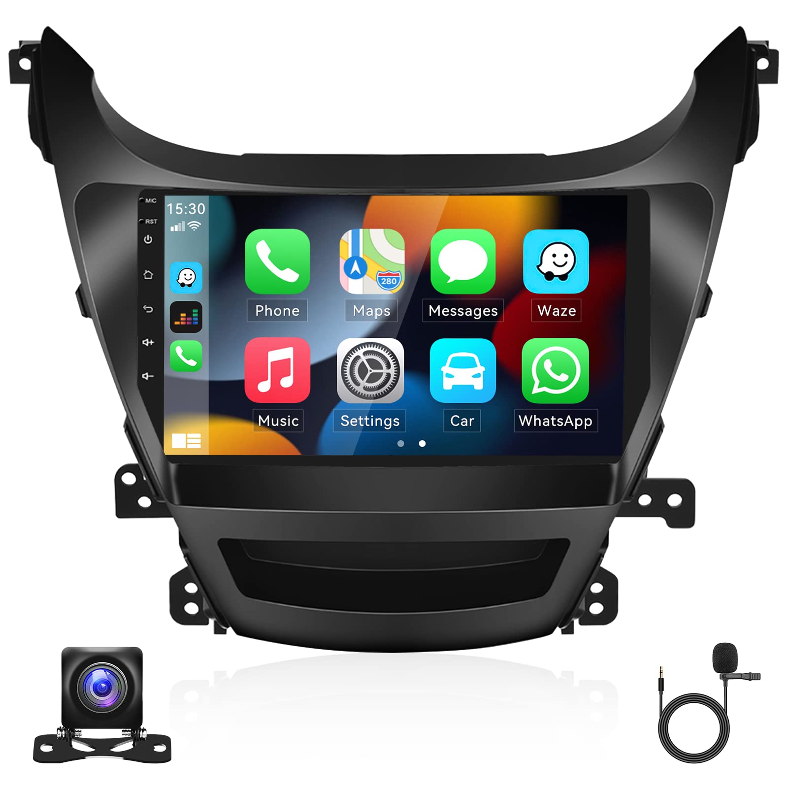 2+64G Android Car Stereo For Hyundai Elantra 2014 2015 2016 With Apple Carplay Android Auto Mirror Link 9 Inch Touchscreen Radio