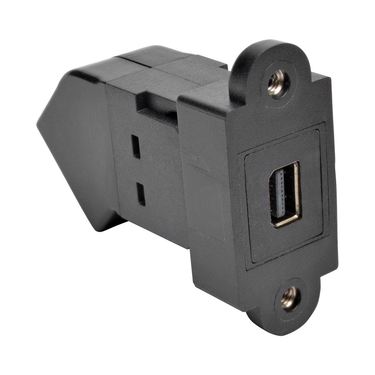 Tripp Lite Mini Displayport To Displayport Keystone/Panel Mount Angled Adapter (F/F), All In One, Mdp To Dp, Black (P169 000 Kpa