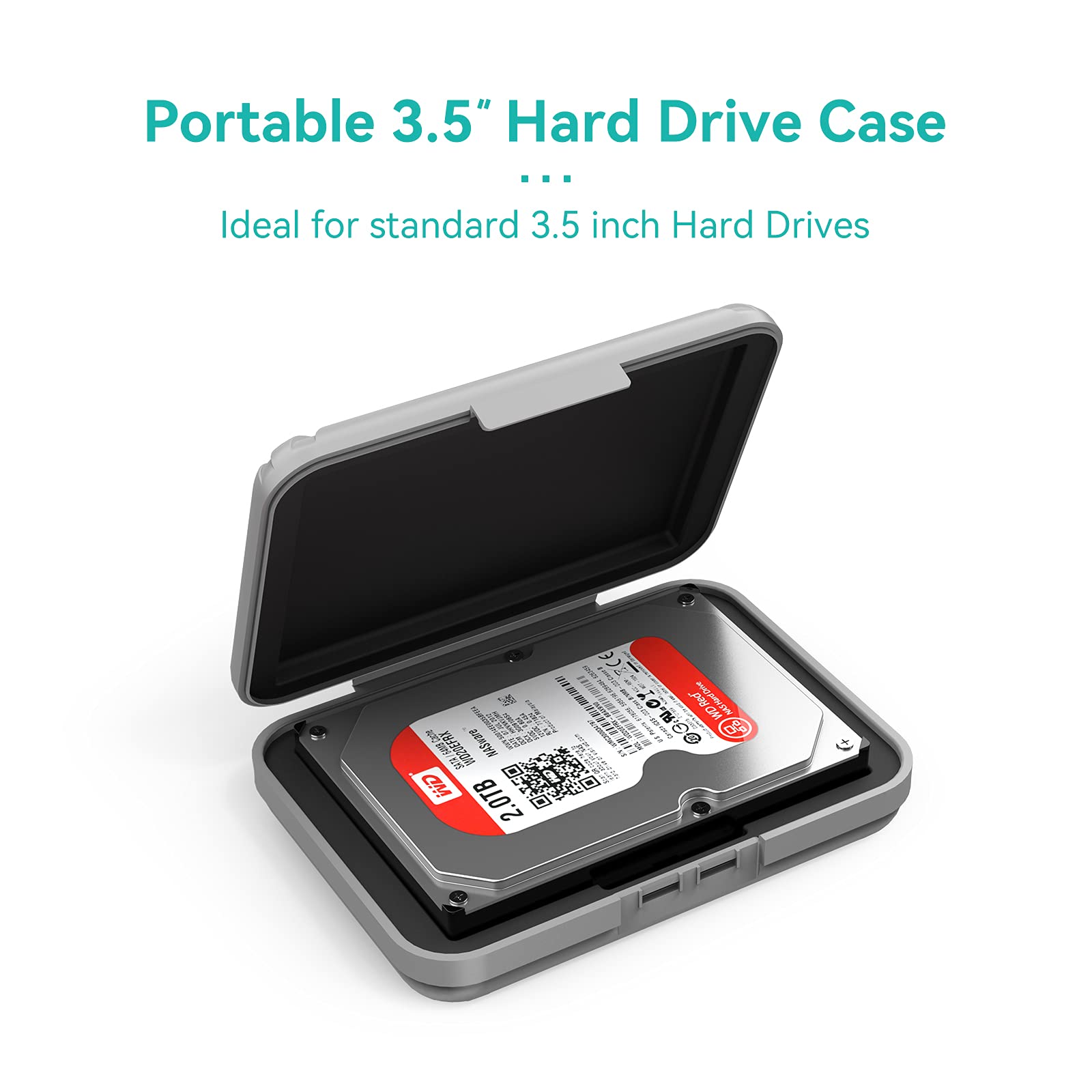 5 Pack Yottamaster 3.5 Inch Portable Hdd Case / External Hard Drive Case  Gray