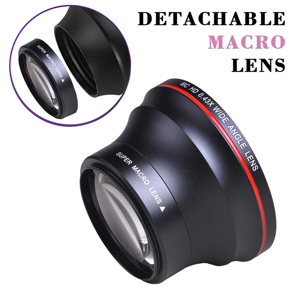 Tectra 55Mm 0.43X Professional Hd Wide Angle Lens (Macro Portion) For Nikon D3400, D3300, D3500, D5500, D5600 And Sony Alpha Cameras