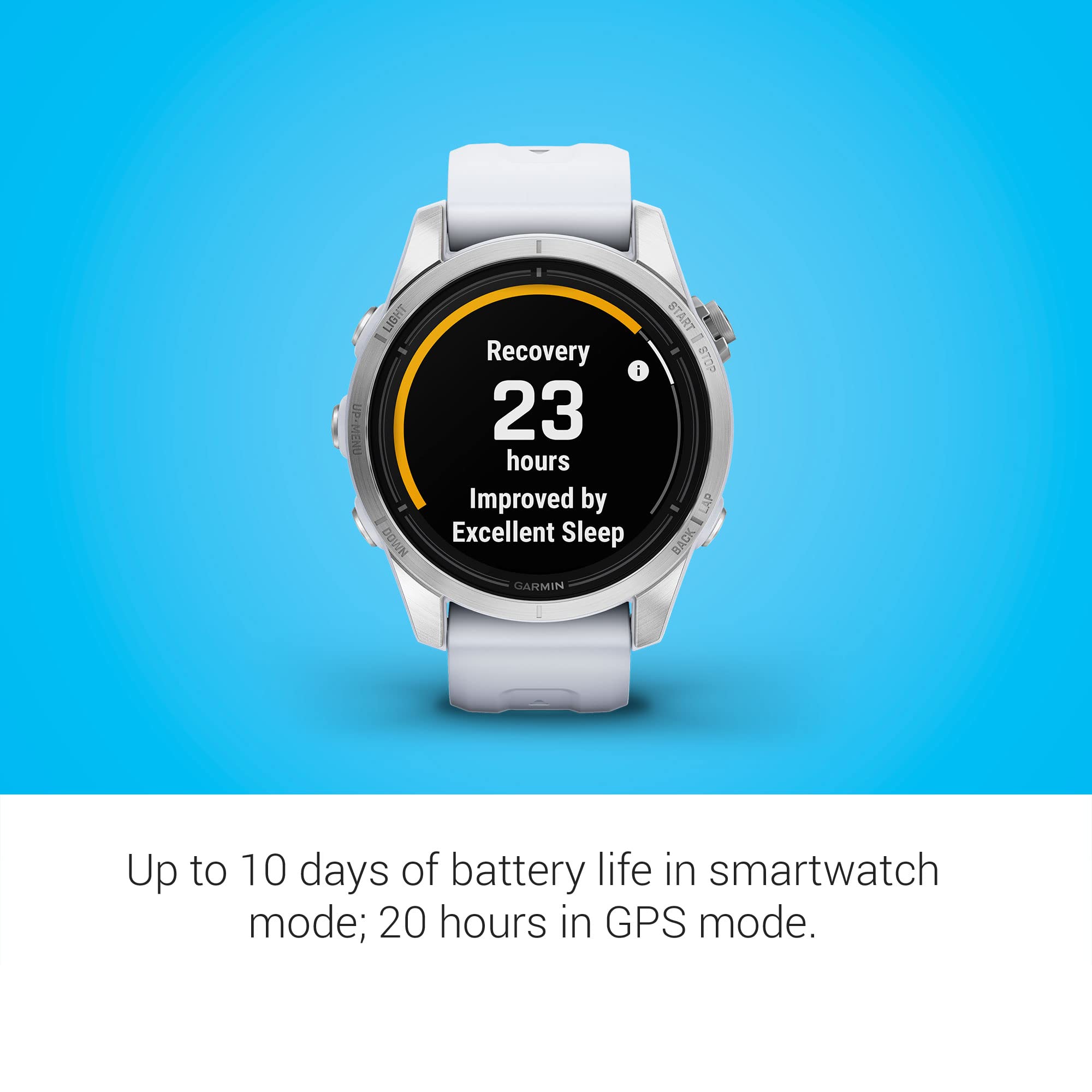 Garmin Epix Pro (Gen 2), 42Mm, High Performance Smartwatch, Advanced Training Technology, Built In Flashlight, Whitestone