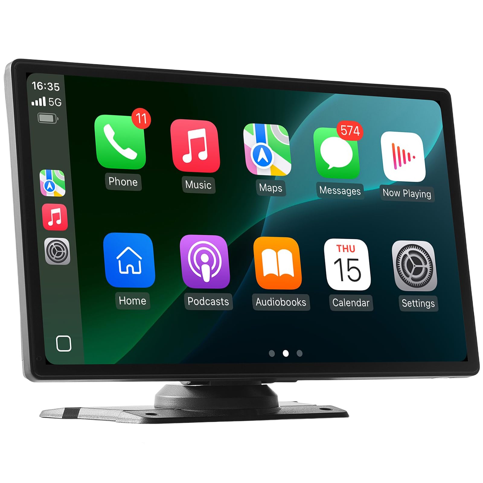 VEVOR Wireless Car Stereo, 9-Inch HD Portable Radio Touch Screen with Apple CarPlay and Android Auto, CarPlay Screen with Front 