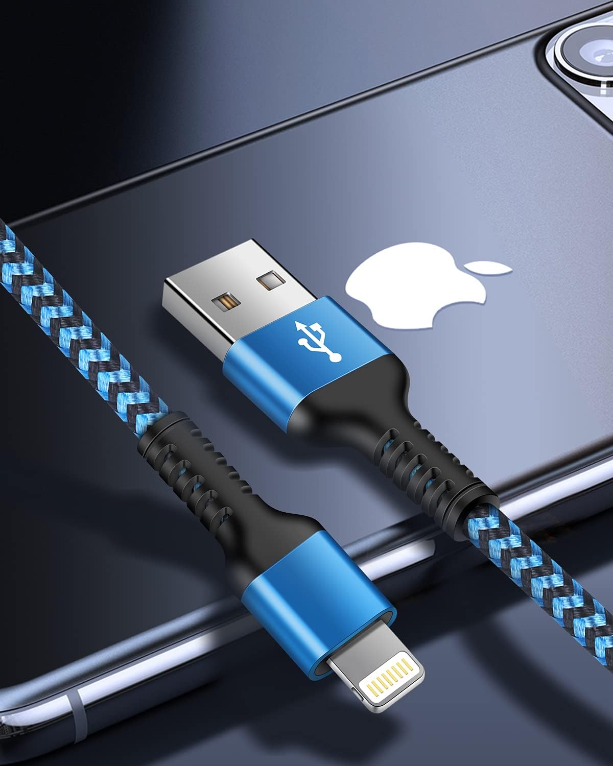 Short Iphone Charger Cord, Usb A To Lightning Cable 1Ft/2Pcs [Apple Mfi Certified] Braided Fast Charging Wire Data Line For Ipho