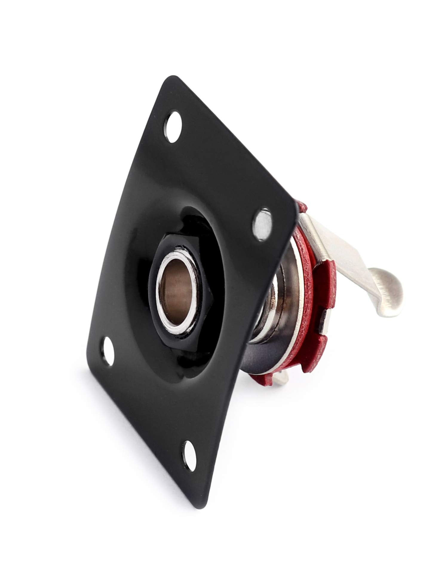 Metallor Output Input Jack Plate Socket For Tele Sg Style Electric Guitar Parts Replacement Black.
