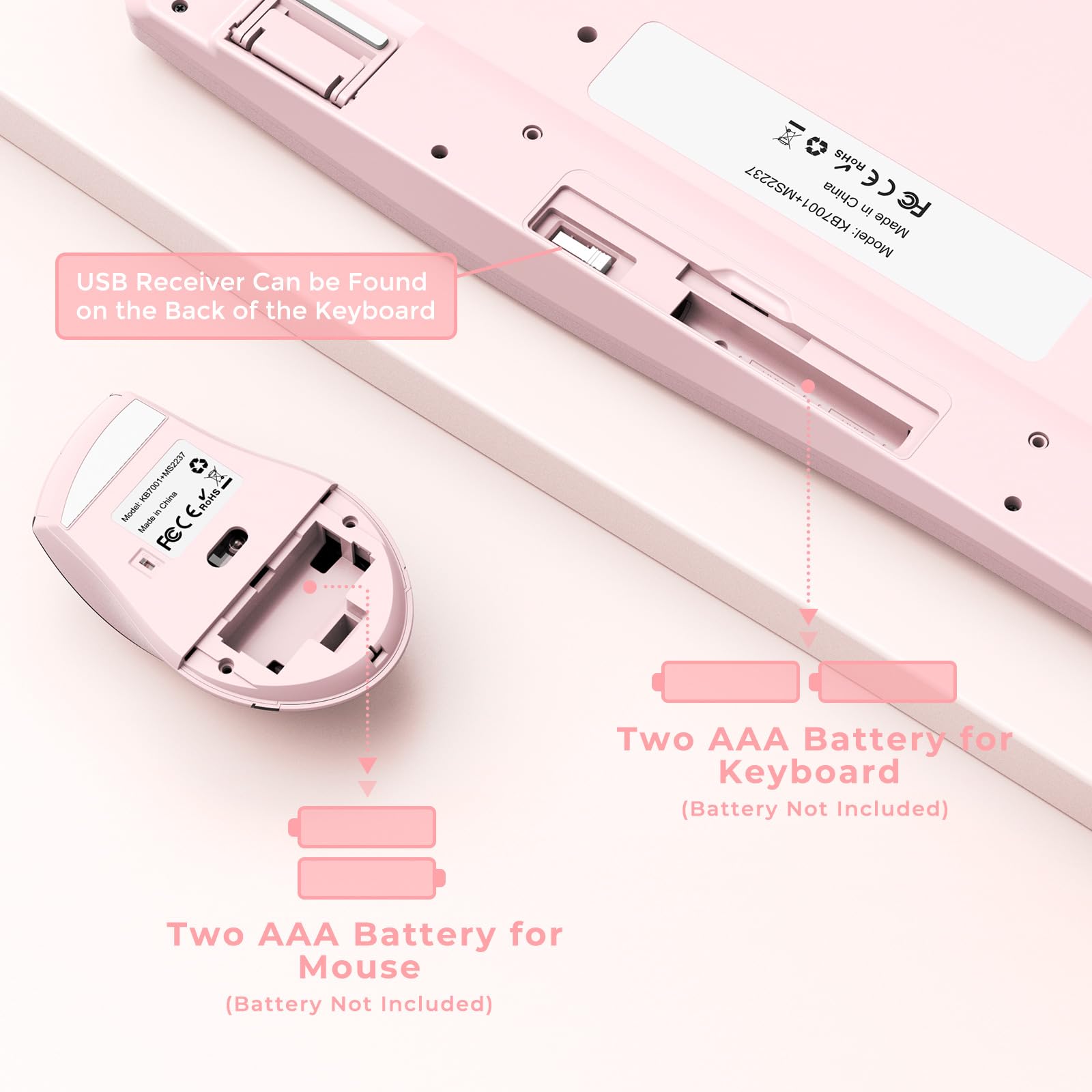 Wireless Keyboard And Mouse   Ergonomic Keyboard And Mouse Combo Full Size Keyboard Cordless With Palm Wrist Rest Ergonomic Mous