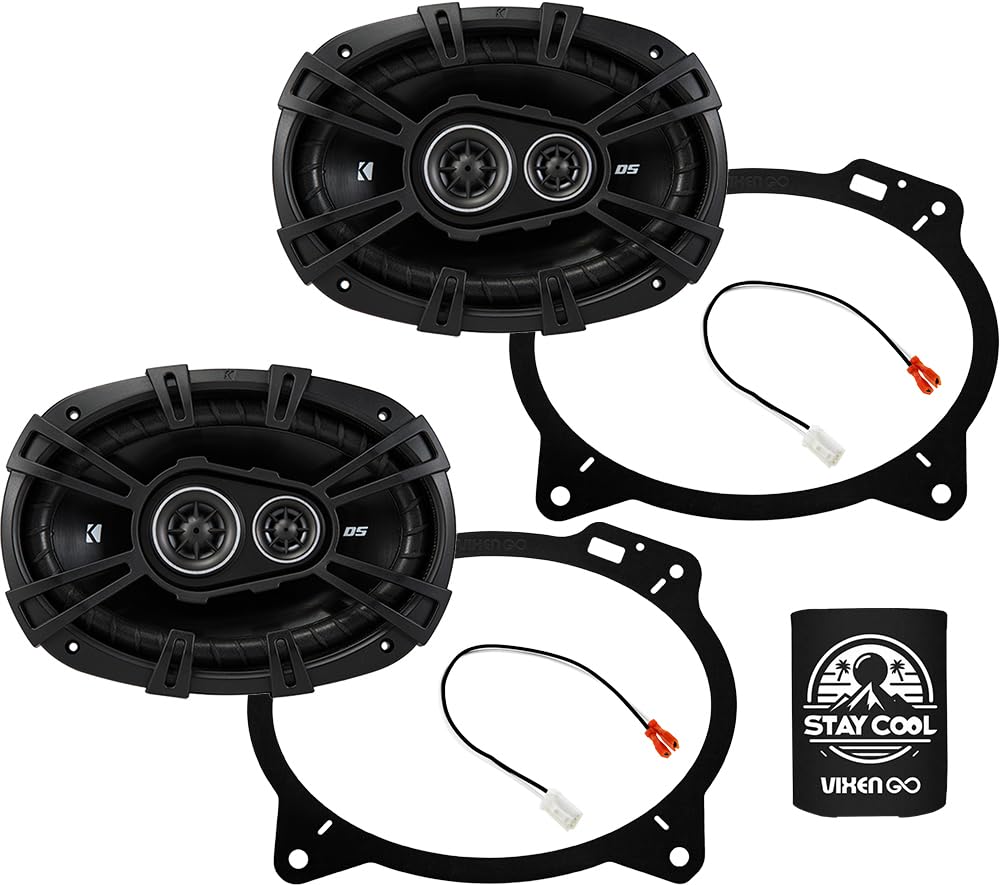KICKER Rear Deck 6x9 Speakers Kit for Toyota Corolla 2003-2013 Upgrade Kit - Pair of DS Series 6x9 Inch 3-Way Speakers with Adap