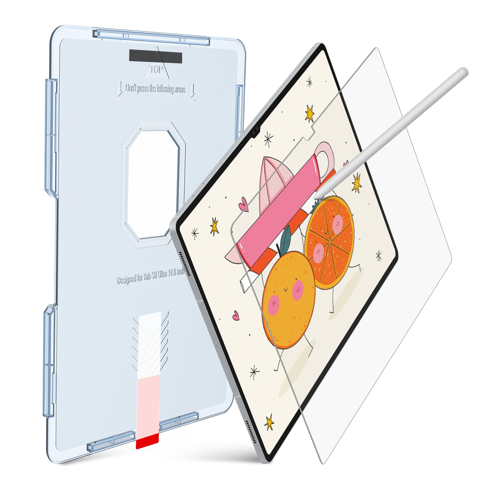 Kct Nano Texture Glass Screen Protector Compatible With Samsung Galaxy Tab S10 Ultra /S9 Ultra / S8 Ultra 14.6 Inch 2024/2023/2022, Auto Alignment Tool, Tempered Glass