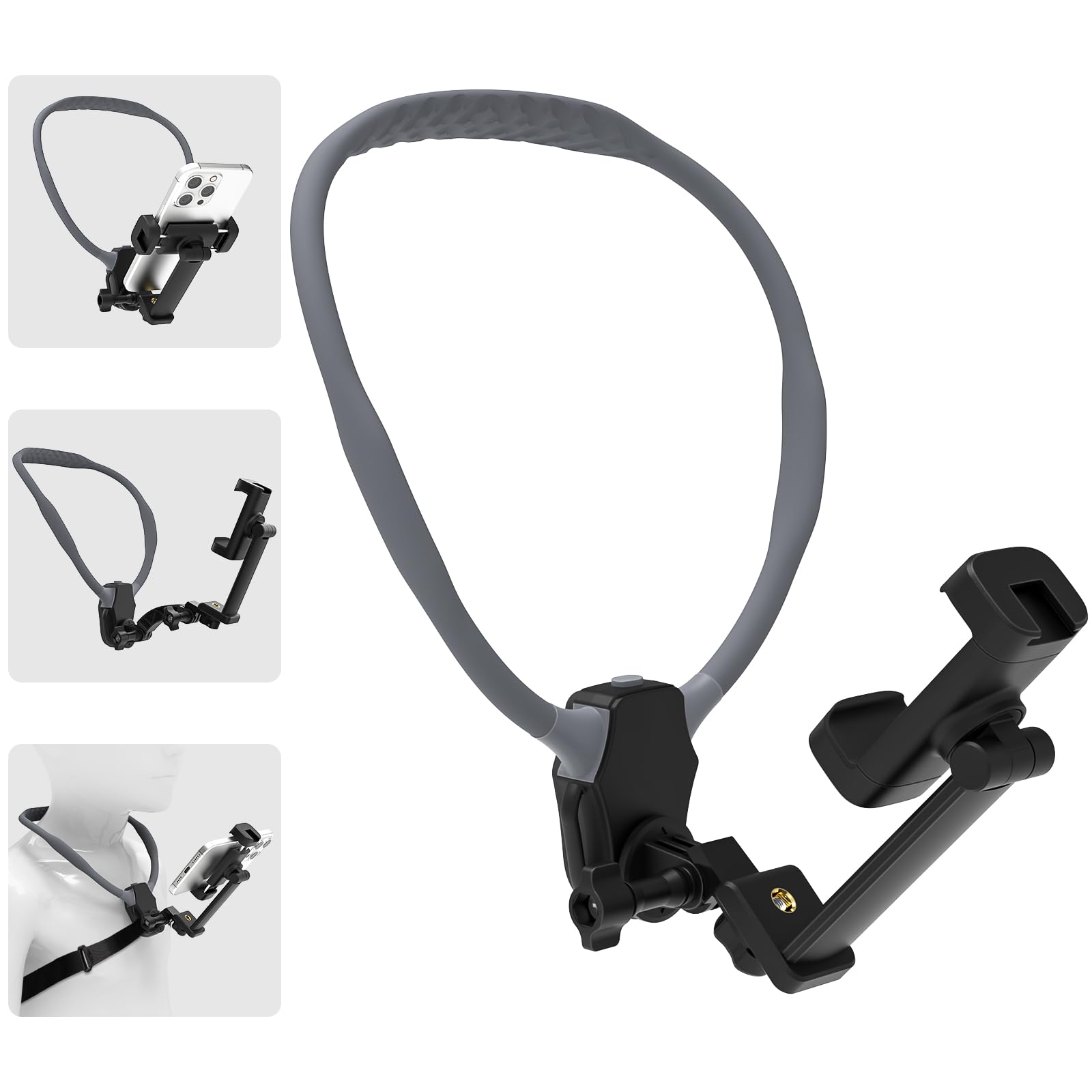 Wafting Neck Mount For Cell Phone,Back Strap, Hands Free Pov/Vlog Chest Phone Holder For Recording, Compatible With Iphone Andri