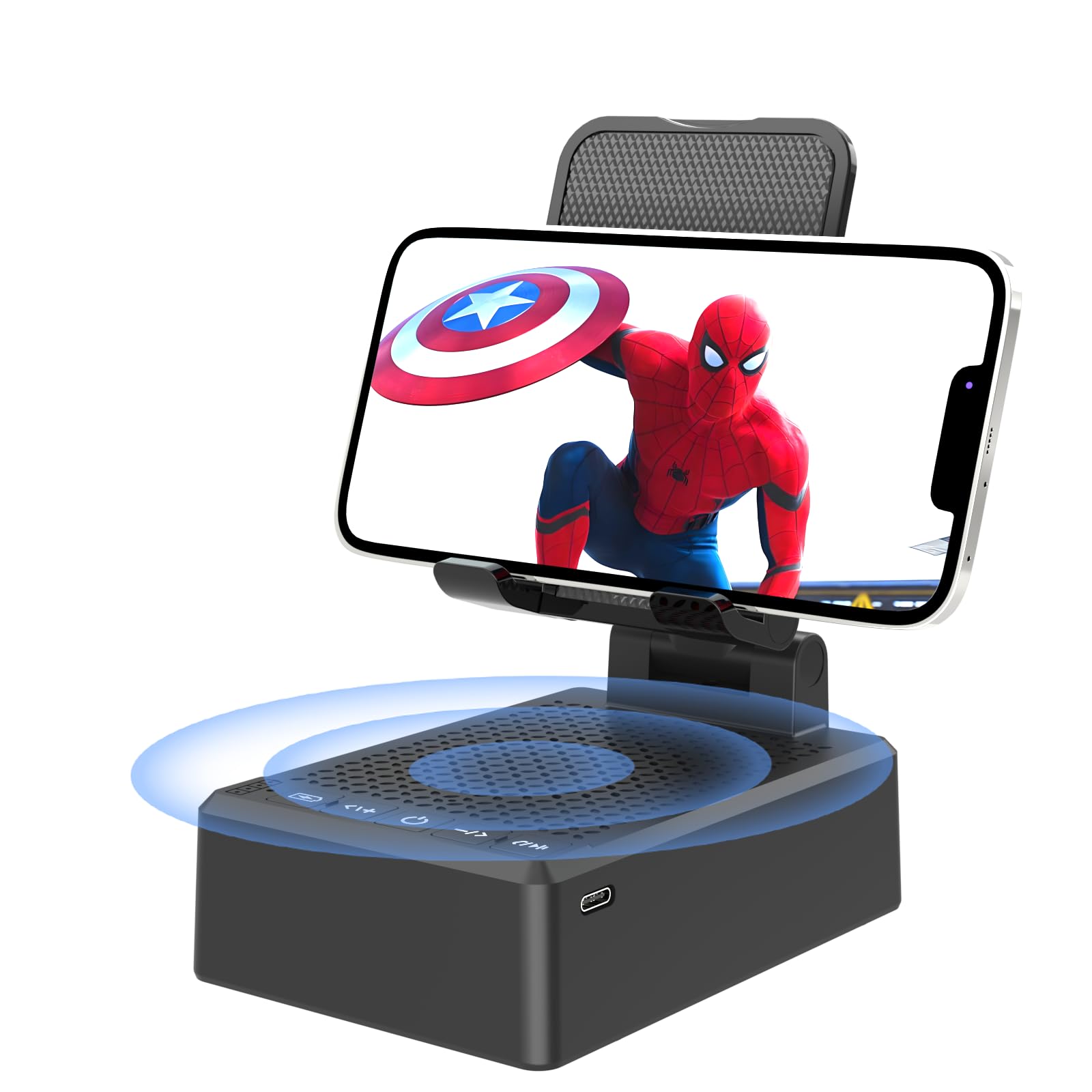 Gifts For Men Him Dad Women, Cell Phone Stand With Wireless Bluetooth Speaker And Anti-Slip Base Hd Surround Sound Perfect For K