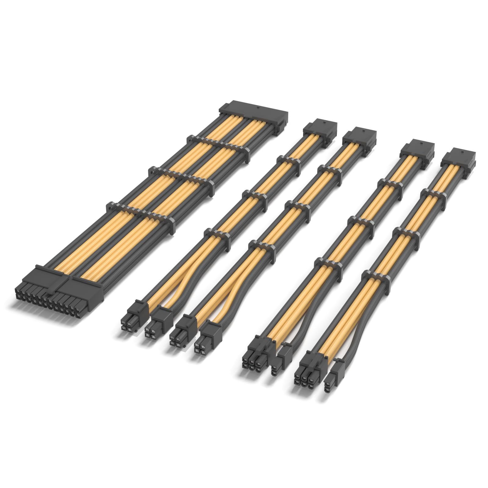 Sirlyr Psu Cables,Pc Cable Extension Mod,Customized Pre Install Cable Combs Power Supply Cable   1X24Pin Atx / 2X8 (4+4) Pin Eps