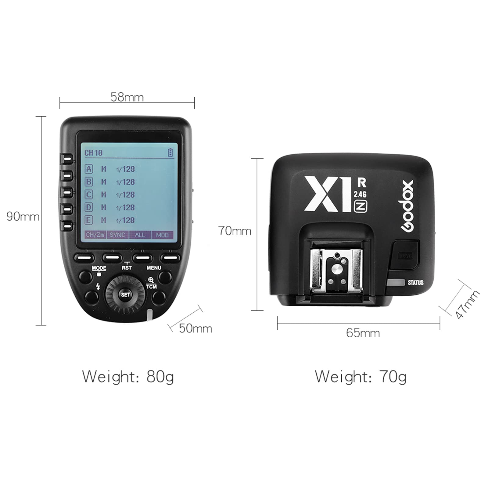 Godox Xpro N I Ttl Ii 2.4G X System Wireless Control Remote Trigger With 2X X1R N Controller Receiver Compatble For Flash