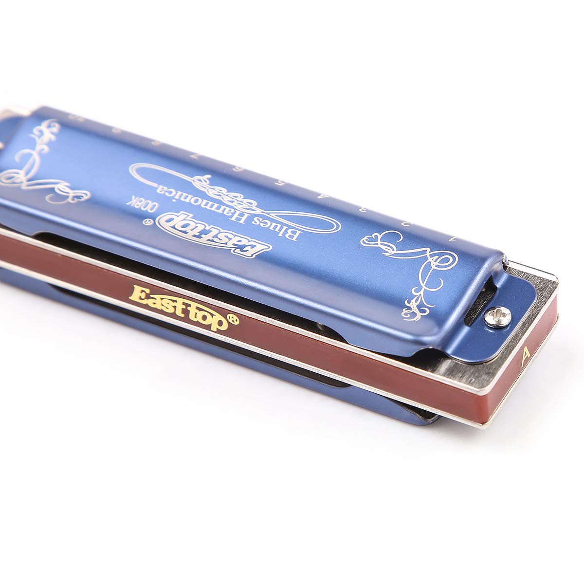Blues Harmonica C Key, Diatonic Harmonica Harp Tone Organ 10 Hole 20 Tone T008K With Blue Shell, Suitable For Beginners, Adults,