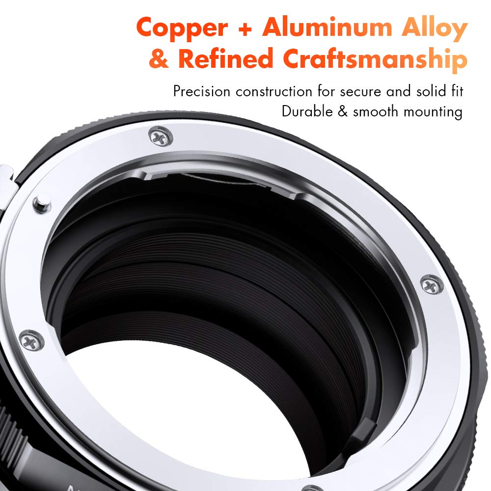 K&F Concept Lens Mount Adapter Compatible For Nikon G/F/Ai/Ais/D/Af S Mount Lens To Fujifilm Fuji X Series X Fx Mount Cameras With Matting Varnish Design For Fuji Xt2 Xt20 Xe3 Xt1 X T2