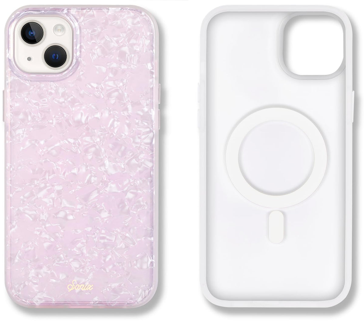 Sonix Case For Iphone 15 Plus, Iphone 14 Plus | Compatible With Magsafe | 10Ft Drop Tested | Pink Pearl Tort Marble
