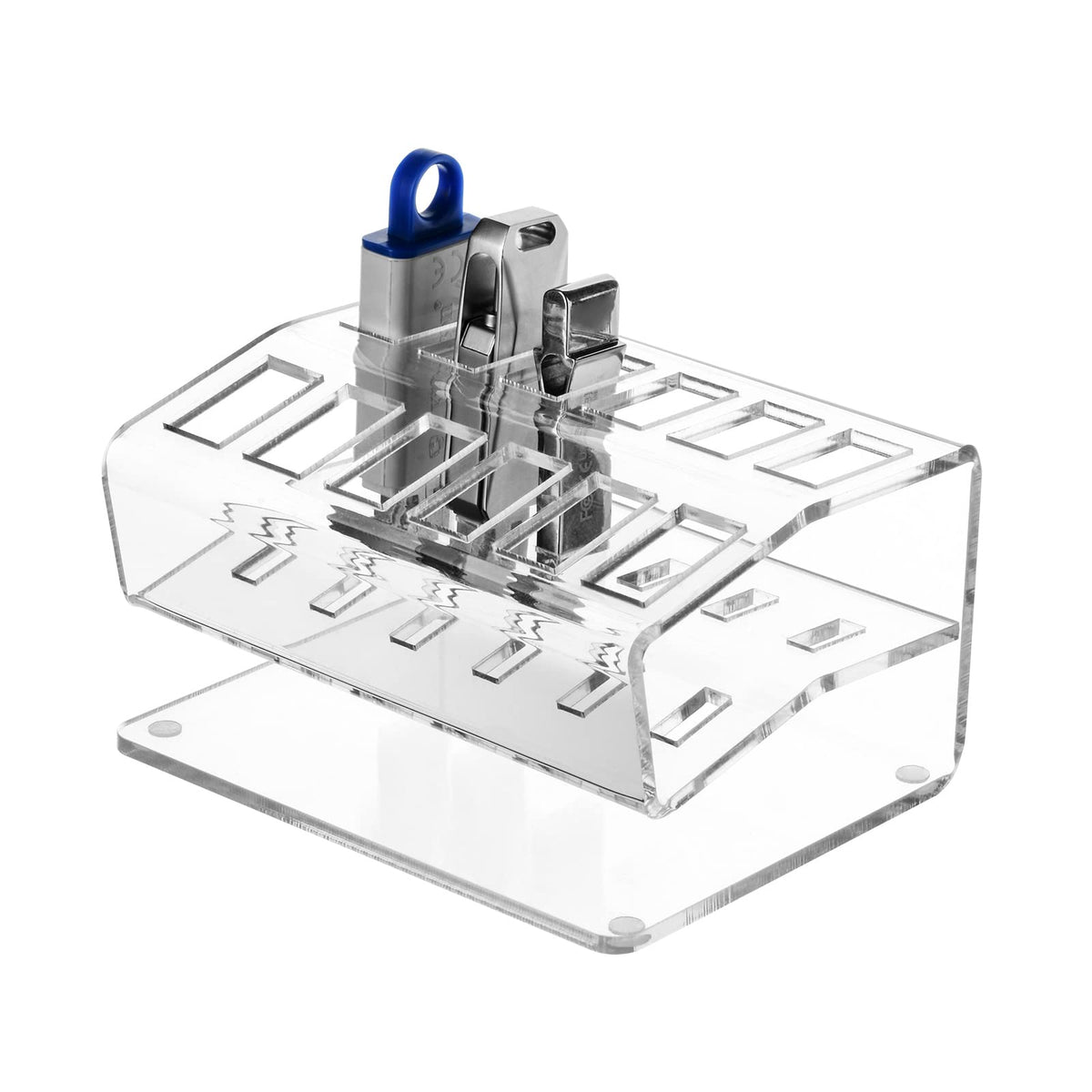 Caszlution Usb Flash Drive Holder Stand Usb Memory Stick Storage Organizer, Acrylic Usb Flash Drive Case Rack Holds Up To 12 Usb