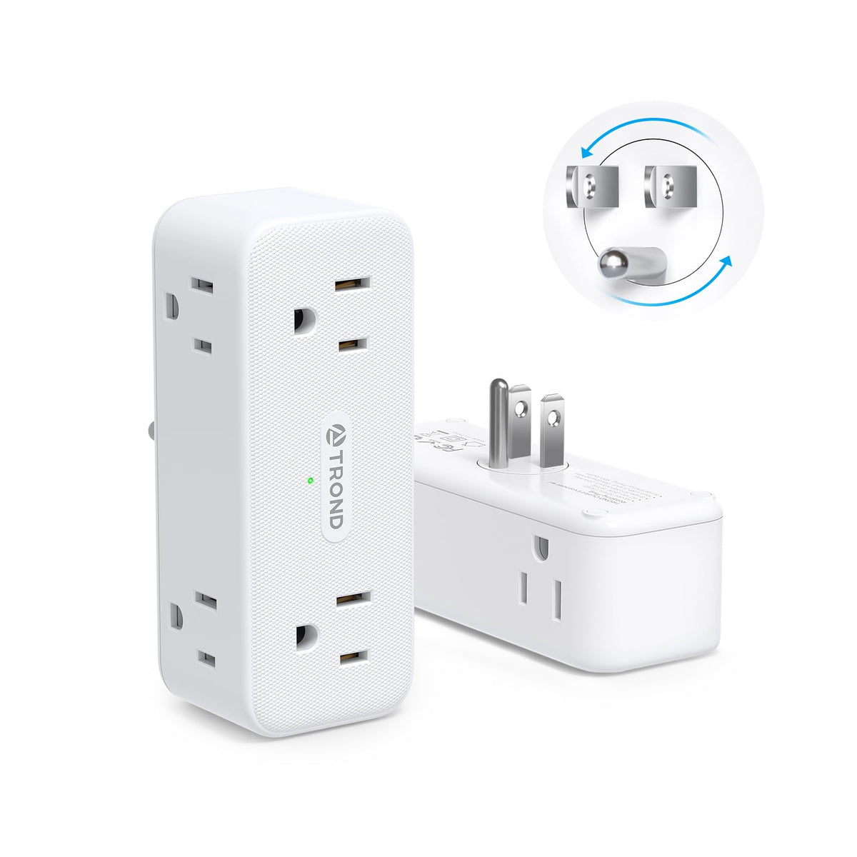 Trond Multi Plug Outlet Extender 2 Pack 6 Ac Outlet Splitter With ...