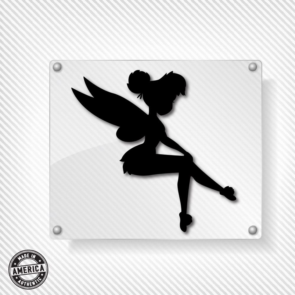 Yoonek Graphics Yoonek Grapics Fairy Decal Sticker For Light Switch, Car Window, Laptop And More # 933 (4' X 4', Black)