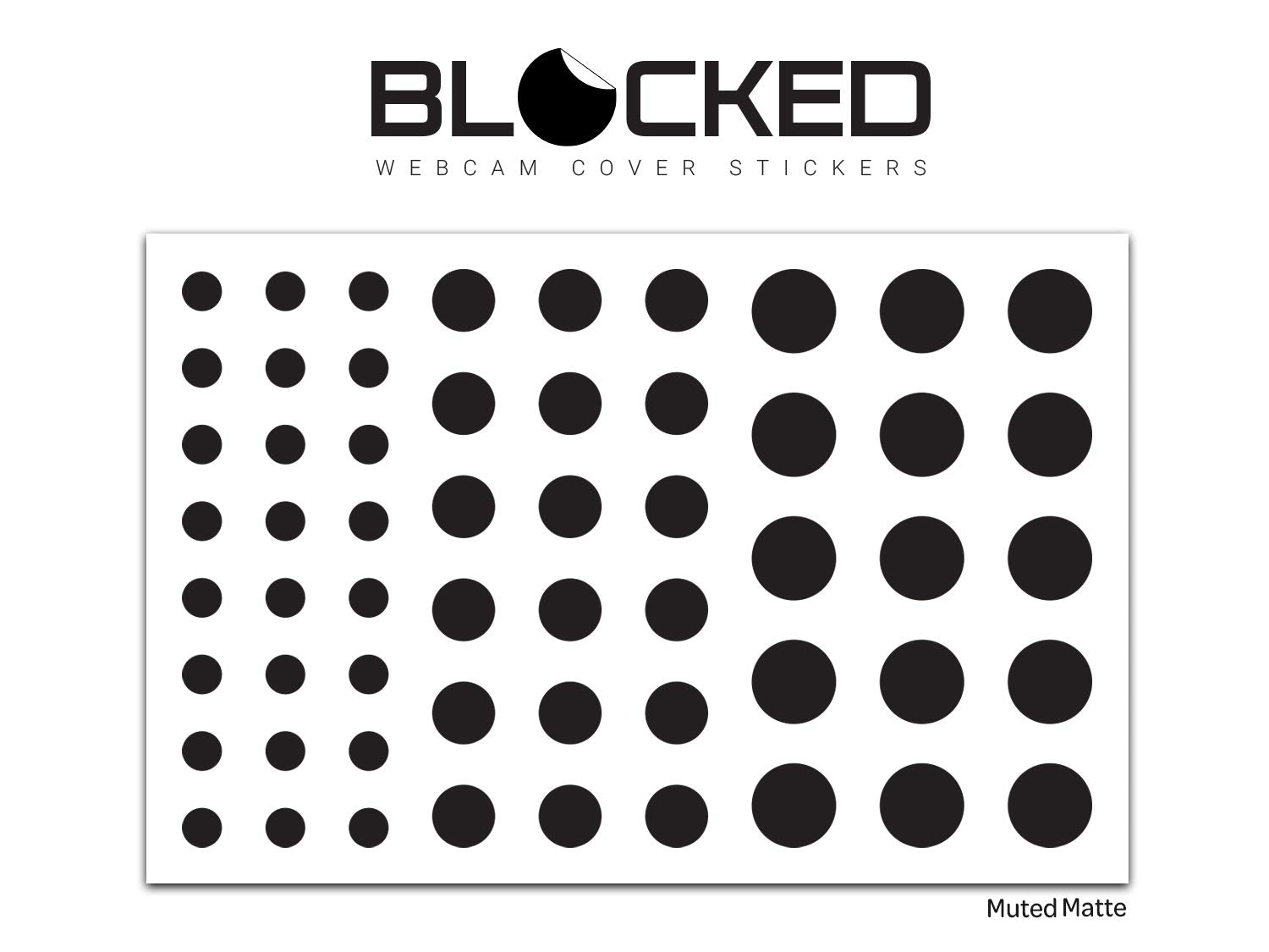 Blocked Webcam/Camera Vinyl Covers | 57 Low Tack Restickable Webcam Sticker | 3 Sizes | Black 57 Pack (Muted Matte)