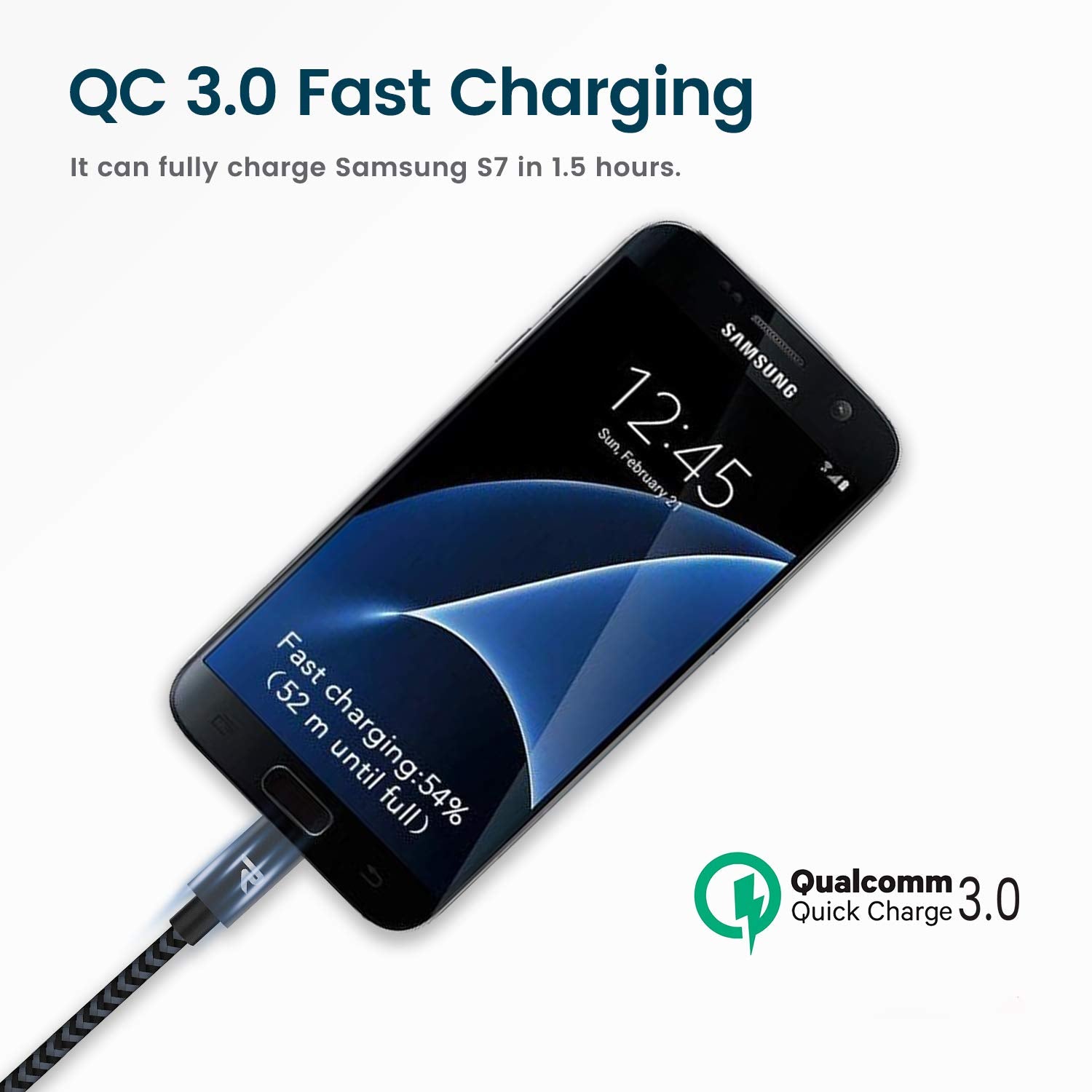 Rampow Micro Usb Cable 10Ft, Extra Long Charging Cord, Qc 3.0 Fast Charge & Sync Usb Cable, Braided Android Charger Cable For Sa