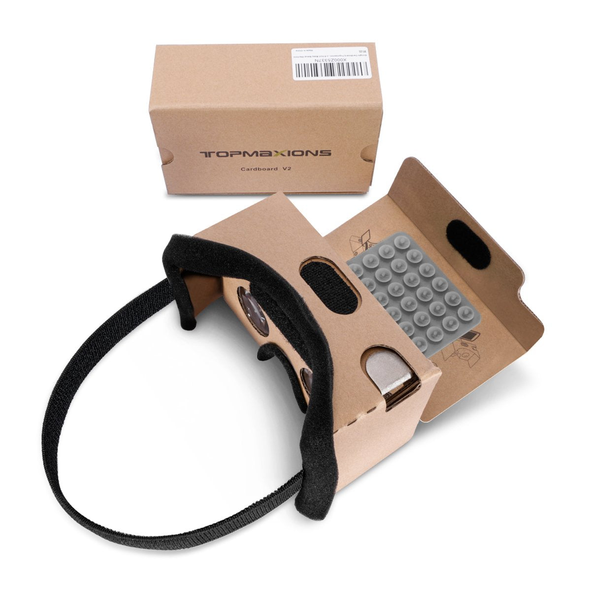 Google Cardboard,Topmaxions 3D VR Virtual Reality DIY VR Headset for 3D Movies and Games Compatible with Android & Apple Up to 6
