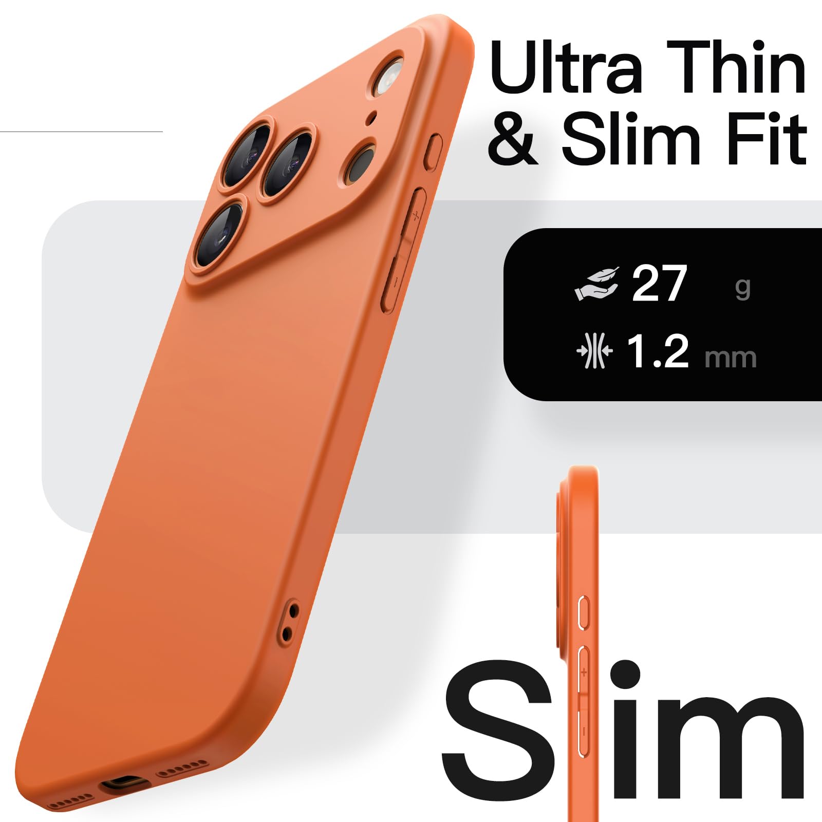 Jetech Slim Case For Iphone 17 Pro Max 6.9-Inch, Ultra-Thin Lightweight Minimalist Phone Cover With Camera Lens Protection, Matt