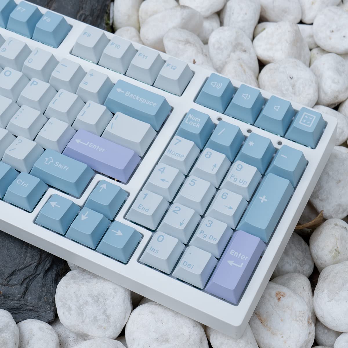 Mintcaps Illusion Keycaps Set Cherry Profile Doubleshot 173 Keys Custom Blue Iso Ansi Keyboard Keycaps For Cherry Mx Gateron Kai