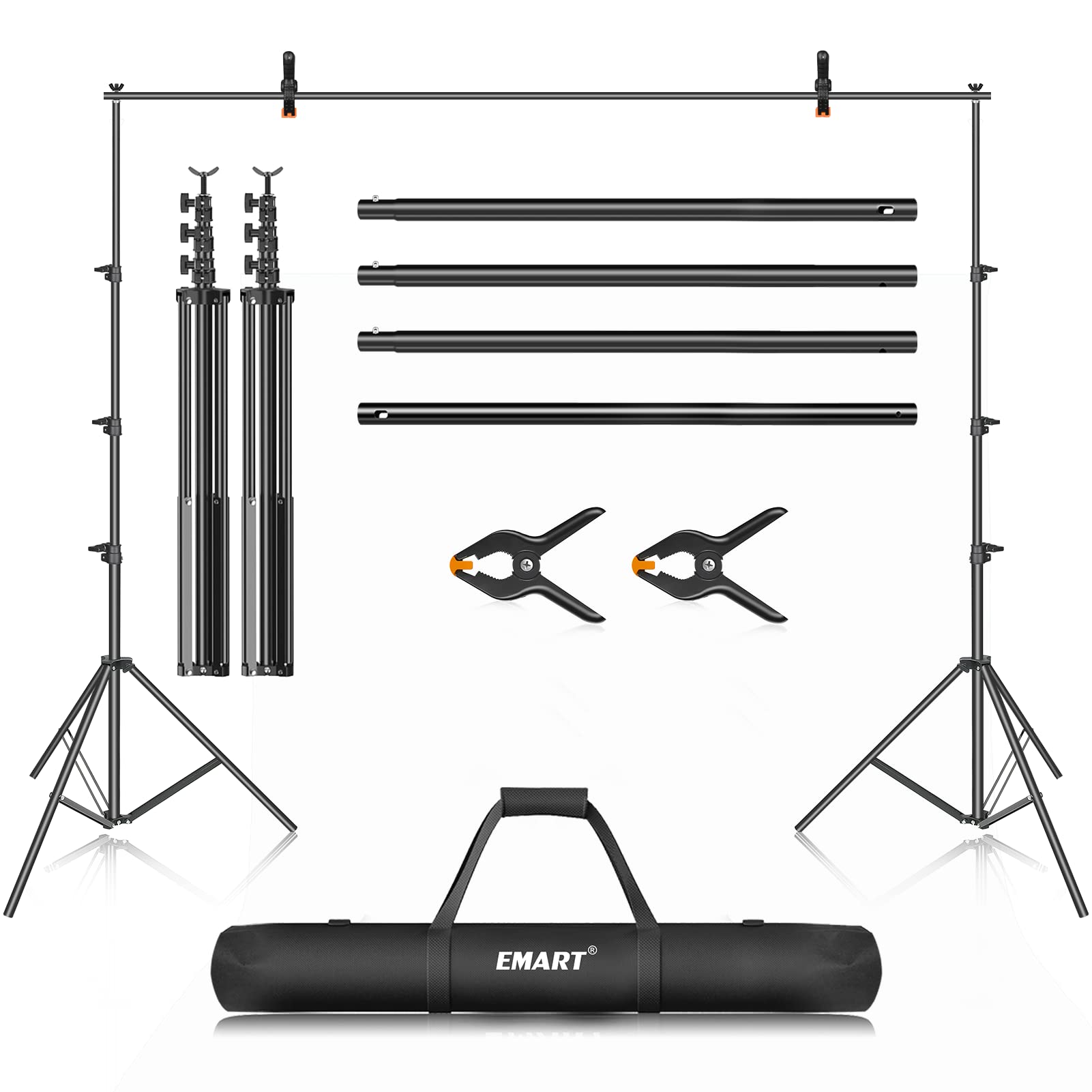 Emart Photo Backdrop Stand Kit, 10 X 12 Ft Back Drop Adjustable Frame For Photography, Photoshoot Banner Background Support Holder For Parties Dectoration