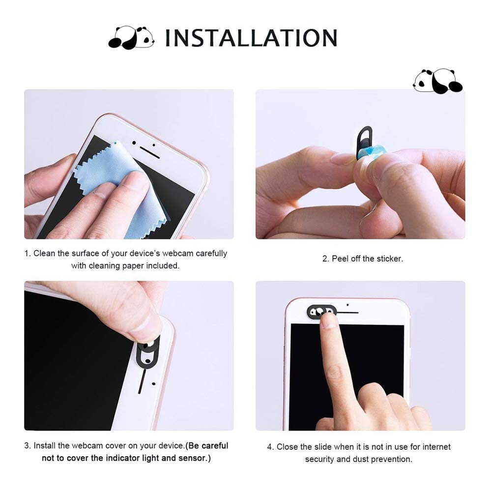 Webcam Cover Slide Cute Pattern Web Camera Cover 0.7Mm Thin Fits For Laptop Macbook Pro Imac Air Computer Smartphones Tablets Pr