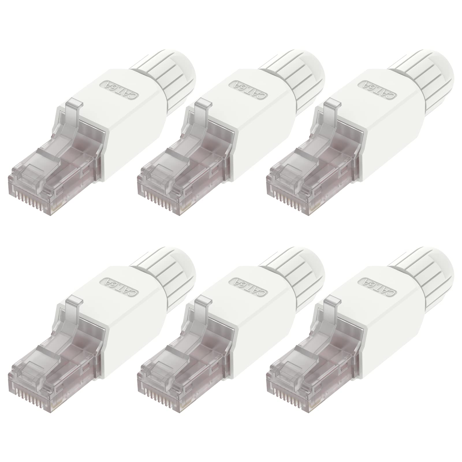Vcelink Tool Free Rj45 Connector, Cat6A Field Termination Plug, Gold Plated Modular Plug, Utp Cat6A Connector Tool Less For Cat6