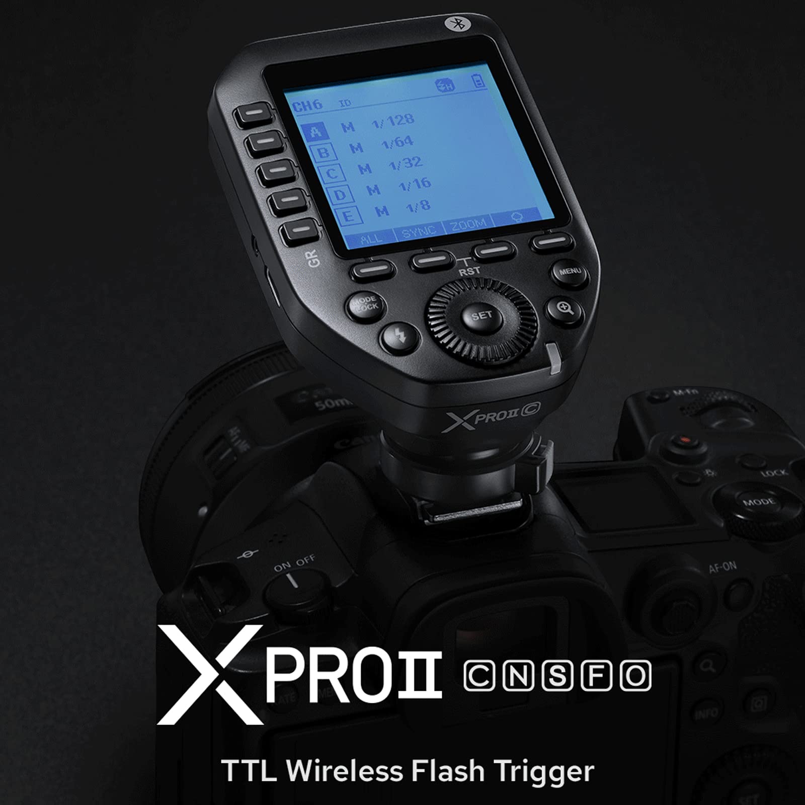 Godox Xproii S Ttl 2.4G Wireless High Speed Sync 1/8000S, 11 Customizable Functions,5 Group Button,4 Function Buttons Offer Conv