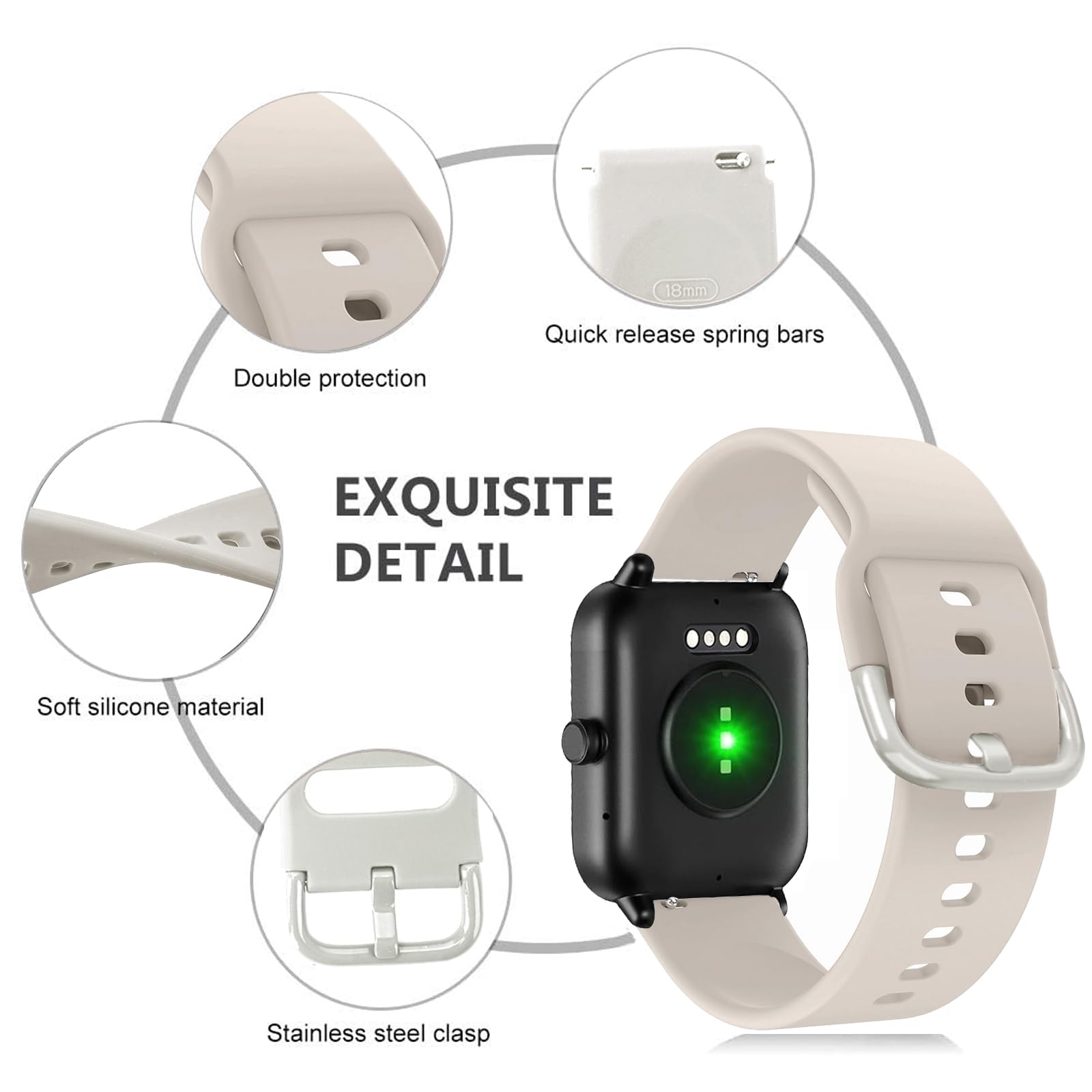 Vicrior 3 Pack Bands Compatible With Woneligo/Fitpolo Smart Watch Idw13, 22Mm Soft Silicone Replacement Strap Watch Band For Fit