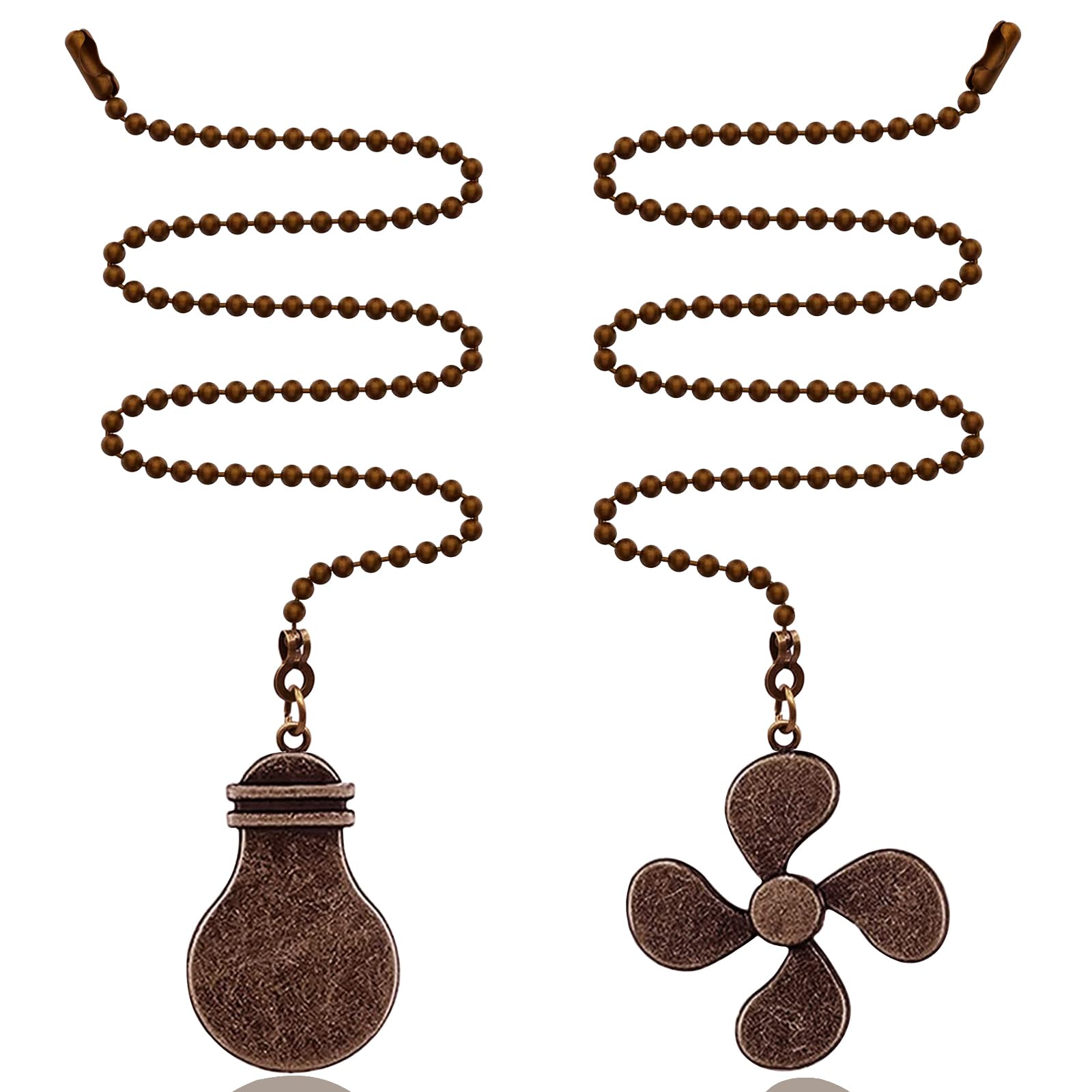 Sur Ciel 2Pcs Ceiling Fan Pull Chain, Ceiling Fan Pull Chain Extension, Fan Cord Extension Chain, Ceiling Fan Pulls, Pull Chains