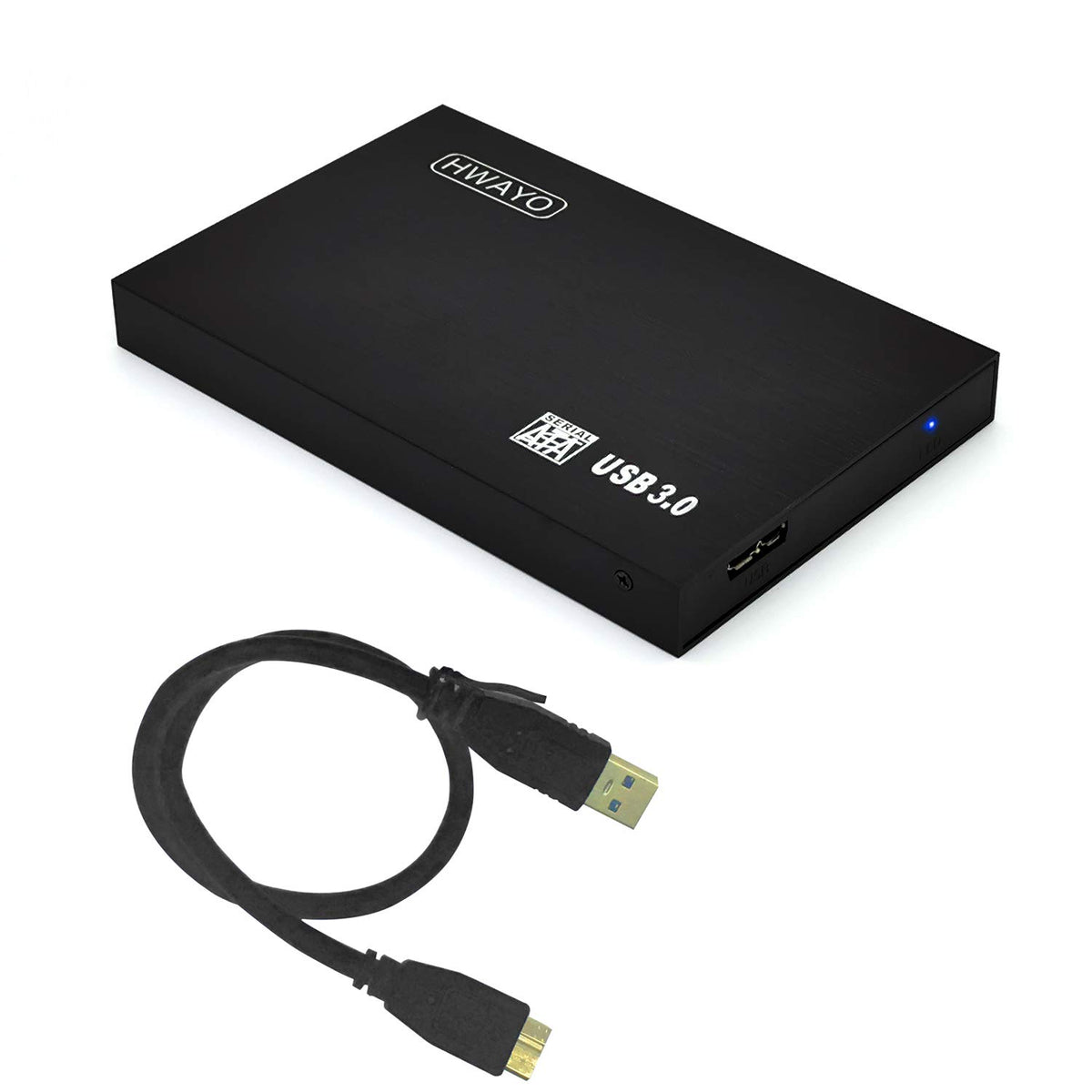 Hwayo 2.5'' 1Tb Ultra Slim Portable External Hard Drive Usb3.0 Hdd Storage For Pc/Desktop/Laptop/Macbook/Chromebook/Xbox One (Black)