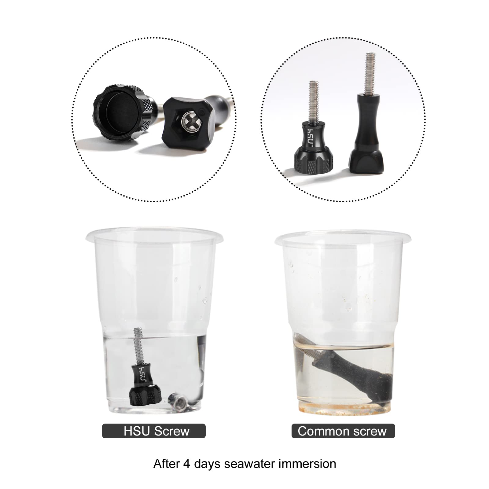 Hsu Aluminum Thumbscrew Set + Wrench For Gopro Hero 13, 12, 11, 10, 9, 8, 7, 6, 5, 4, 3, Akaso Campark And Other Action Cameras