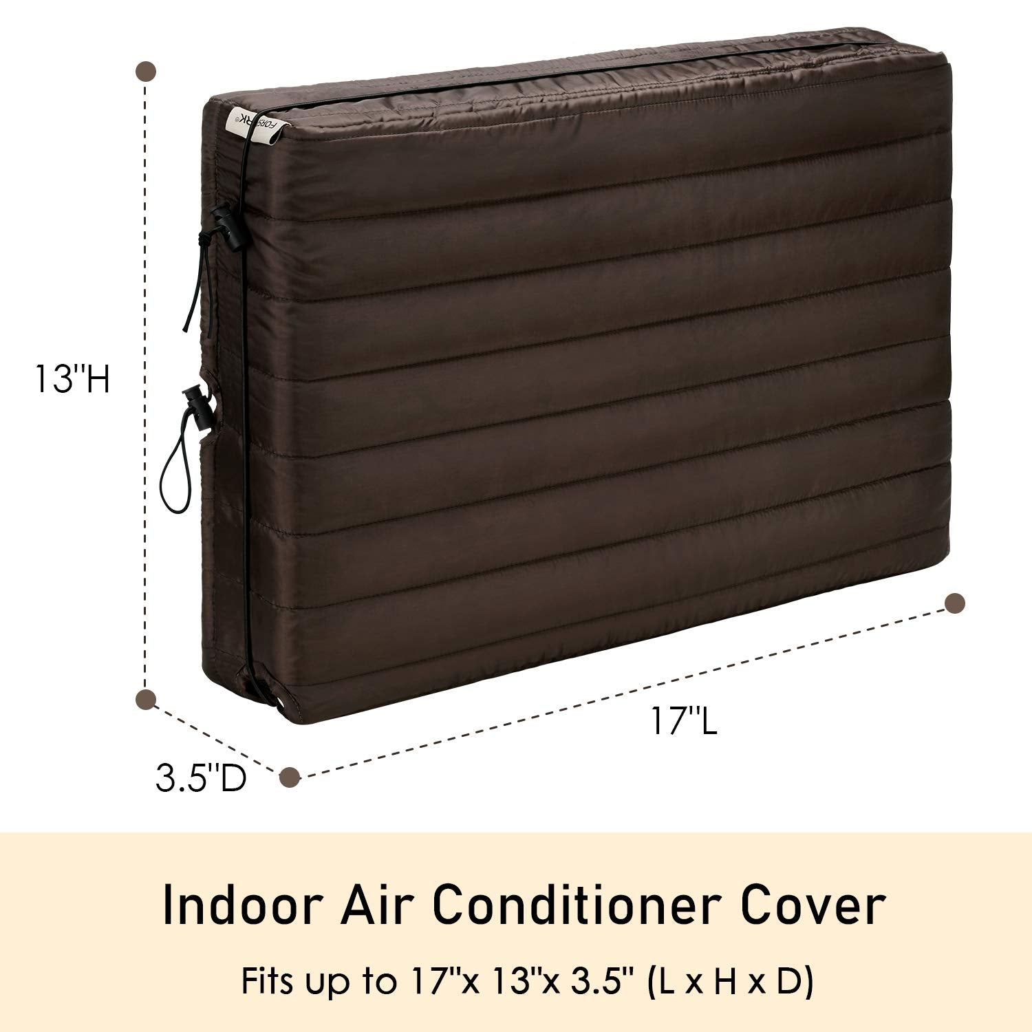 Forspark Indoor Air Conditioner Cover, Ac Covers For Inside With Free Drawstring, 17L X 13H X 3.5D Inches Brown