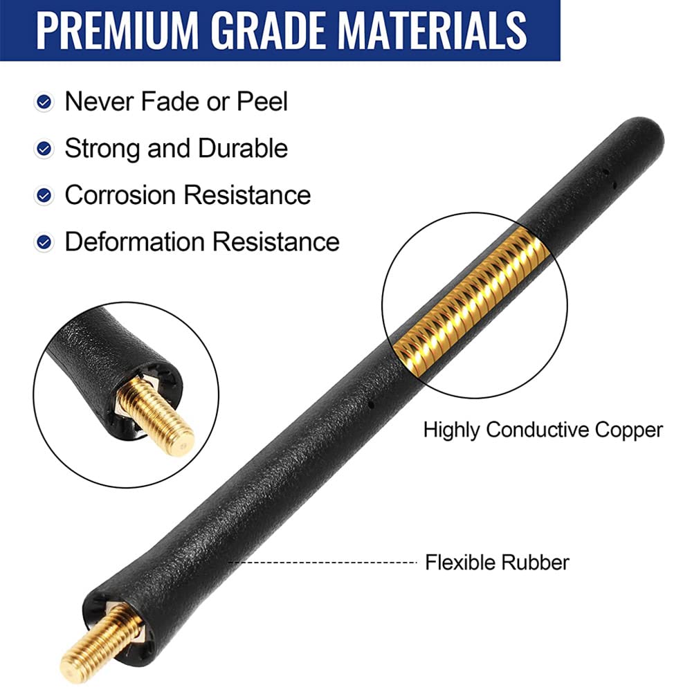 Vofono Antenna For Toyota Fj Cruiser Accessories 2007 2015, 6 3/4 Inch Stubby Toyota Fj Cruiser Antenna Replacement For Car Am Fm Radio Reception