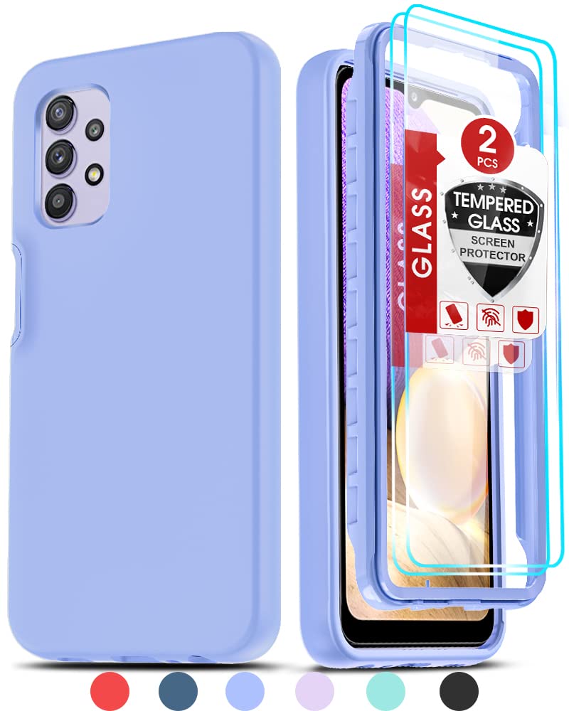 Leyi For Galaxy A32 5G Case, Samsung A32 5G Case, Samsung Galaxy A32 5G Case With [2 X Tempered Glass Screen Protector], Full Bo