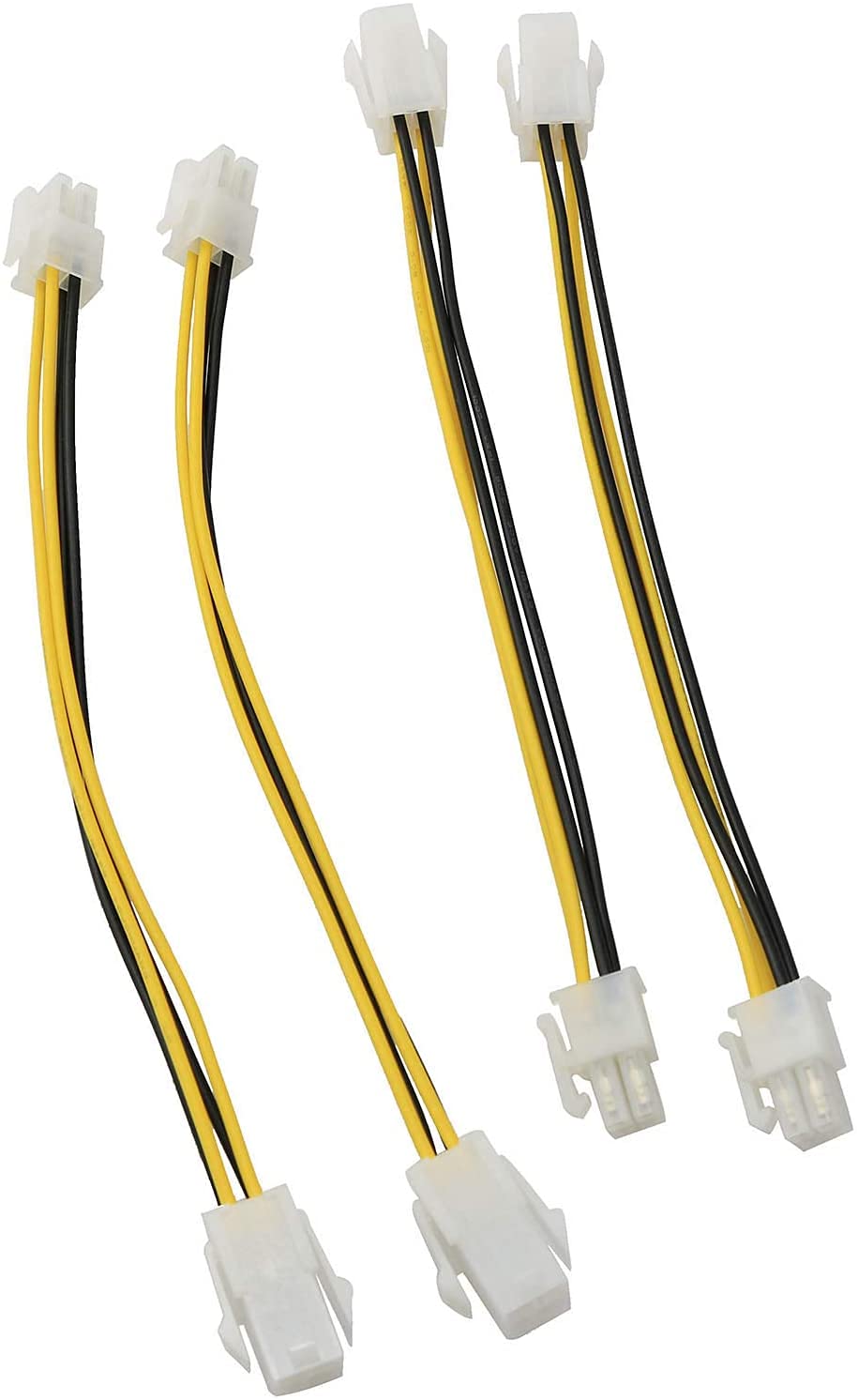 Longdex Atx Plug Cpu Power Adapter Cable 4Pcs 8Inch 4 Pin Atx Male To 4 Pin Atx Female 12V Motherboard Power Extension Cable