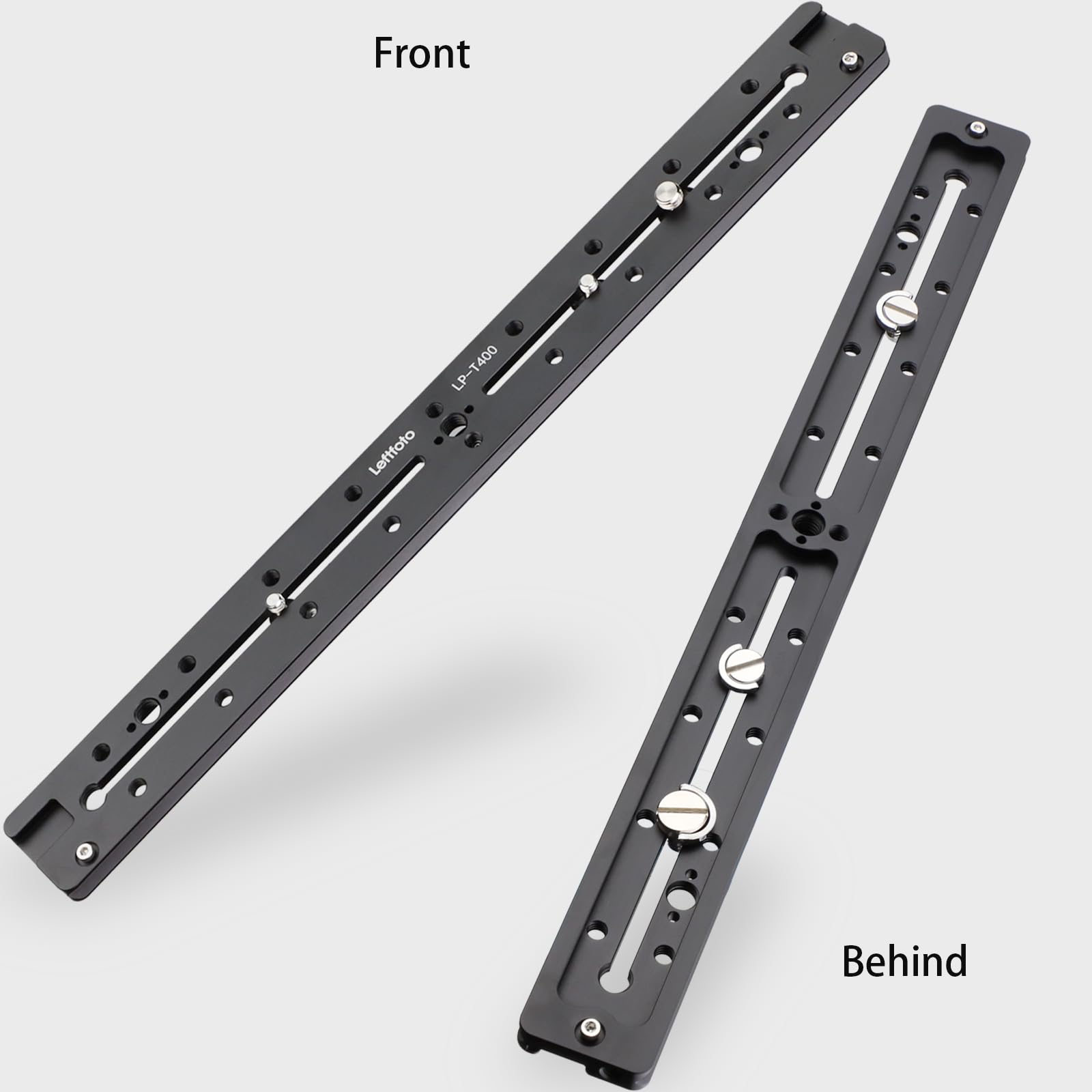 Leftfoto 400Mm Lengthened Quick Release Double Dovetail Slide Rail Universal Qr Plate, With Arri Locating Hole, 1/4'' & 3/8'' Th