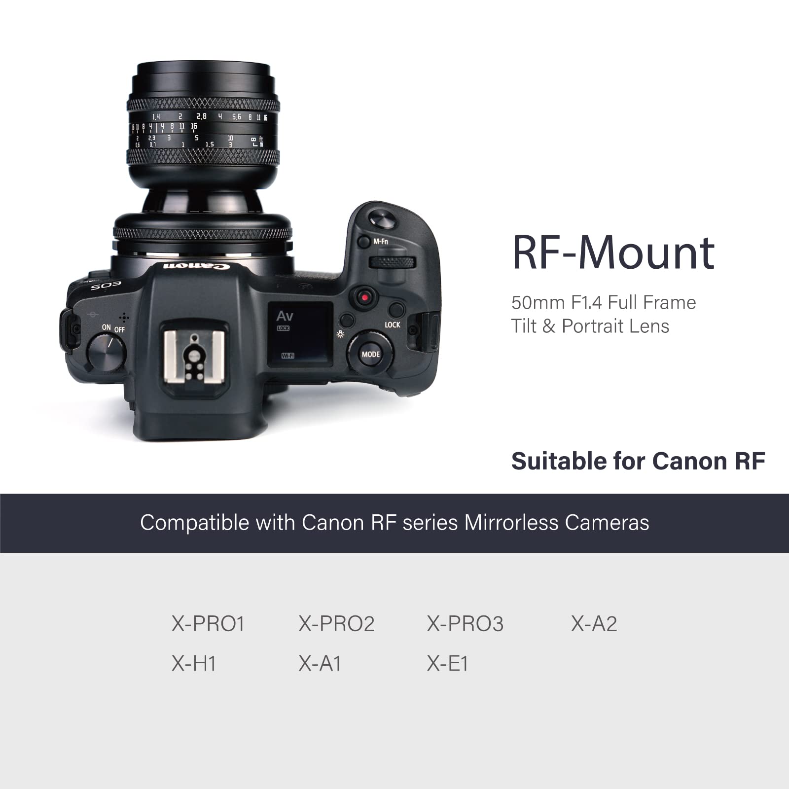 Astrhori 50Mm F1.4 Large Aperture Full Frame Manual 2 In 1 Tilt Lens Miniature Model Effect & Filter Slot Compatible With Canon