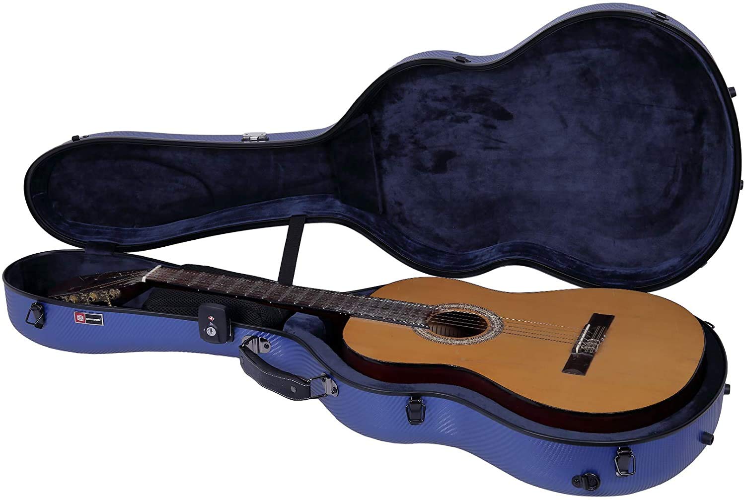 Crossrock Poly Carbon Fits 4/4 Classical Guitars, Anti Scratch Flight Case In Blue(Crf4020Cbl)