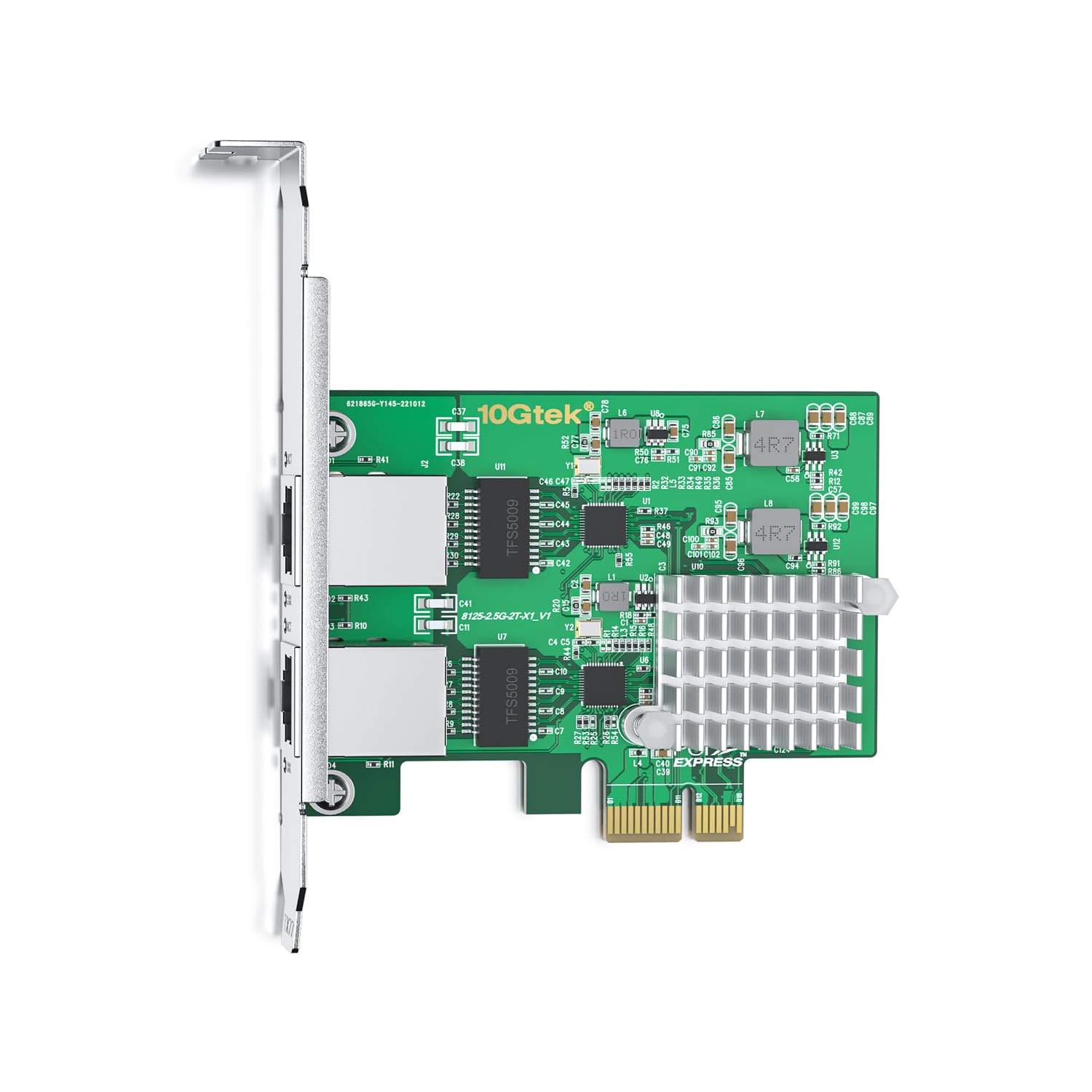 2.5Gbase T Pci Express Network Adapter, With Realtek Rtl8125Bg Controller, Dual Rj 45 Port, Pcie 2.1 X1, Support Windows/Windows