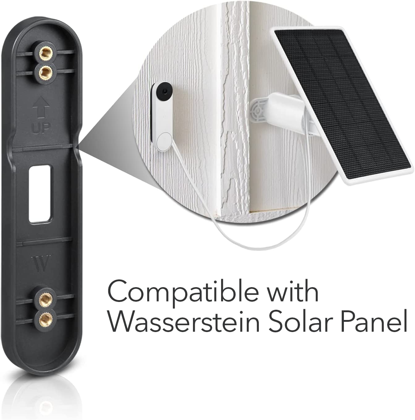 Wasserstein No Drill Mount Compatible With Google Nest Doorbell (Battery)   Avoid Drilling And Protect Your Walls