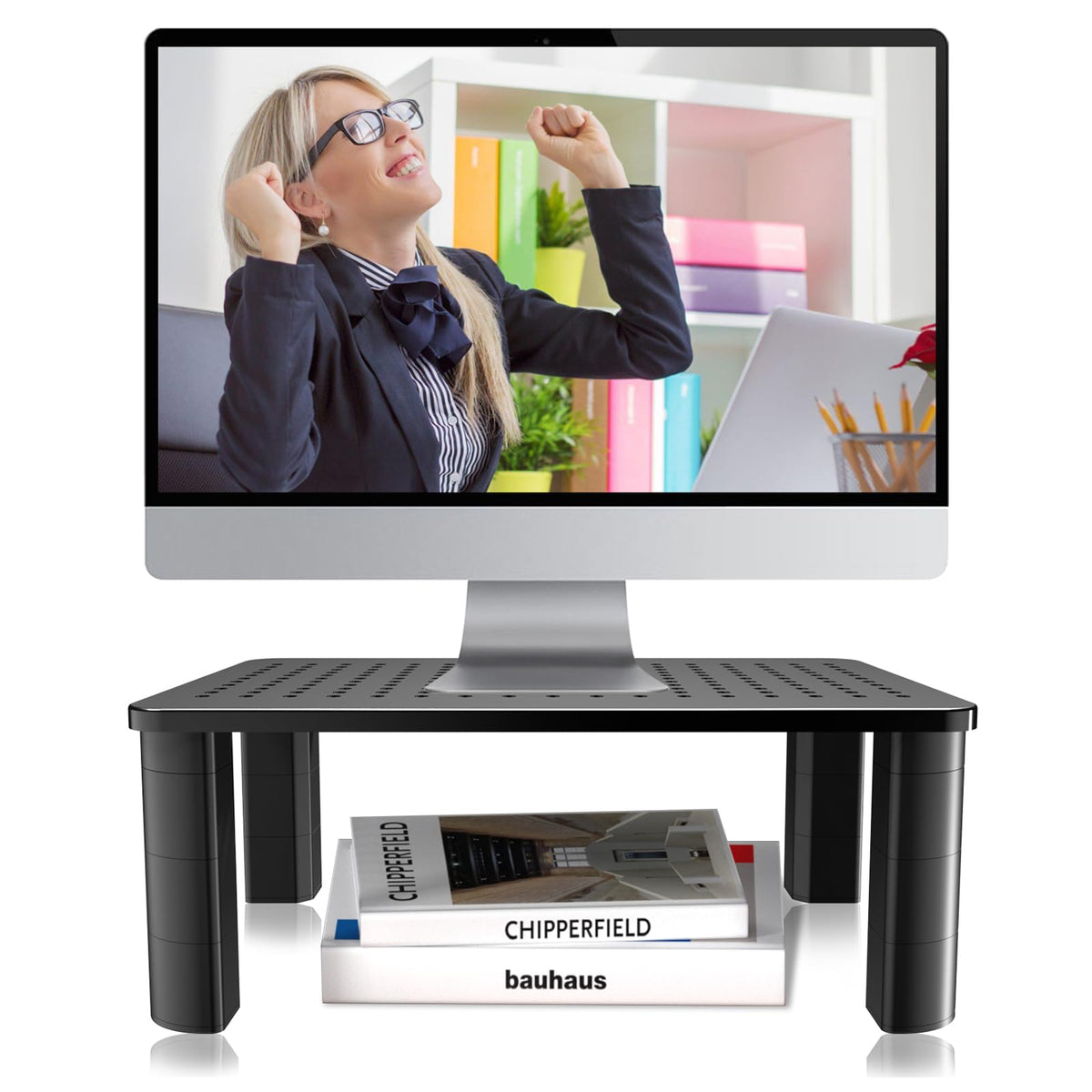 Pholiten Monitor Stand Riser,Laptop Stand Riser For Desk, Adjustable Laptop Stand Riser Holder,Computer Raiser,Desk Computer Sta
