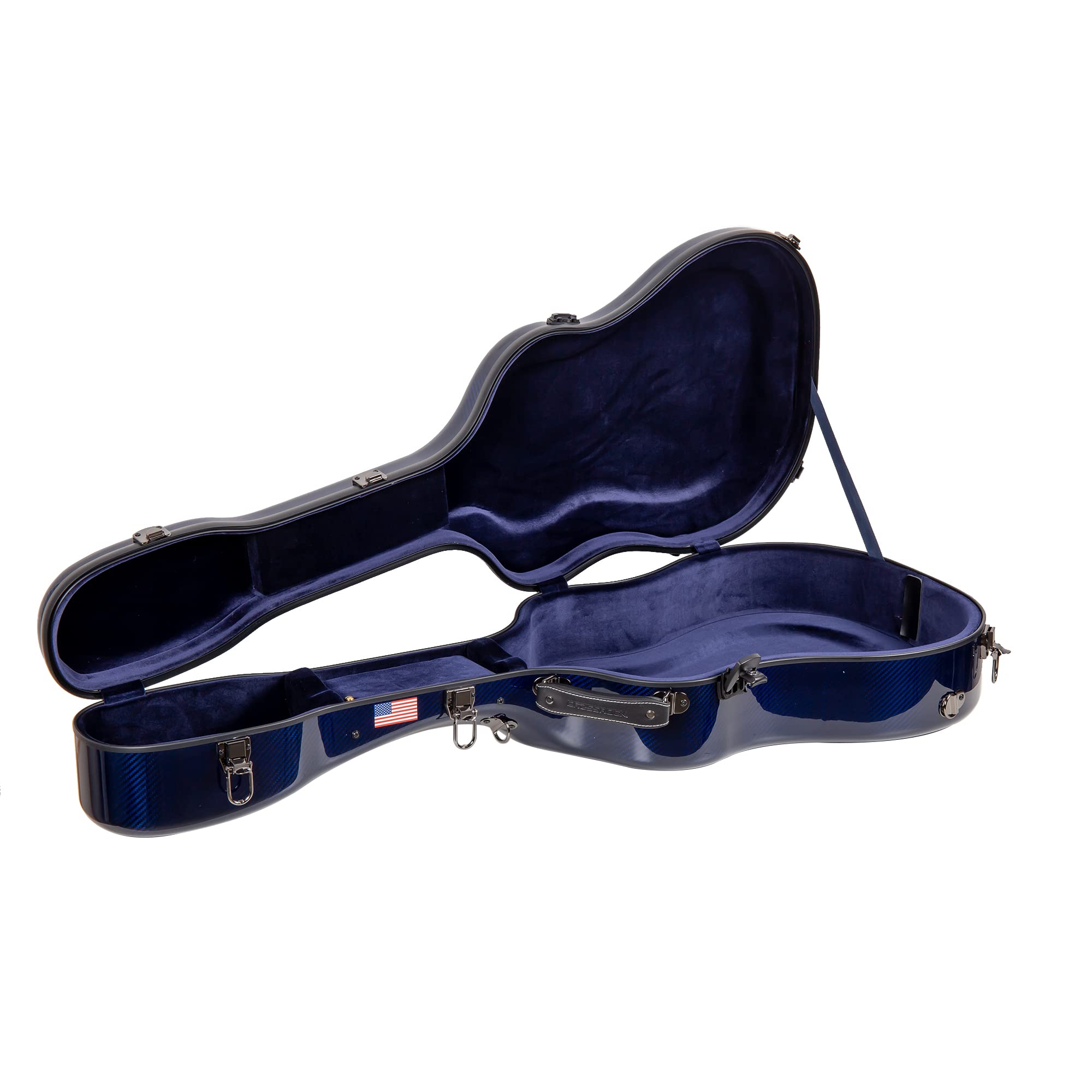 Crossrock Air Carbon Series Dreadnought Acoustic Guitar Case, 100% Carbon Fiber Flight Case With Protective Cover, American Flag