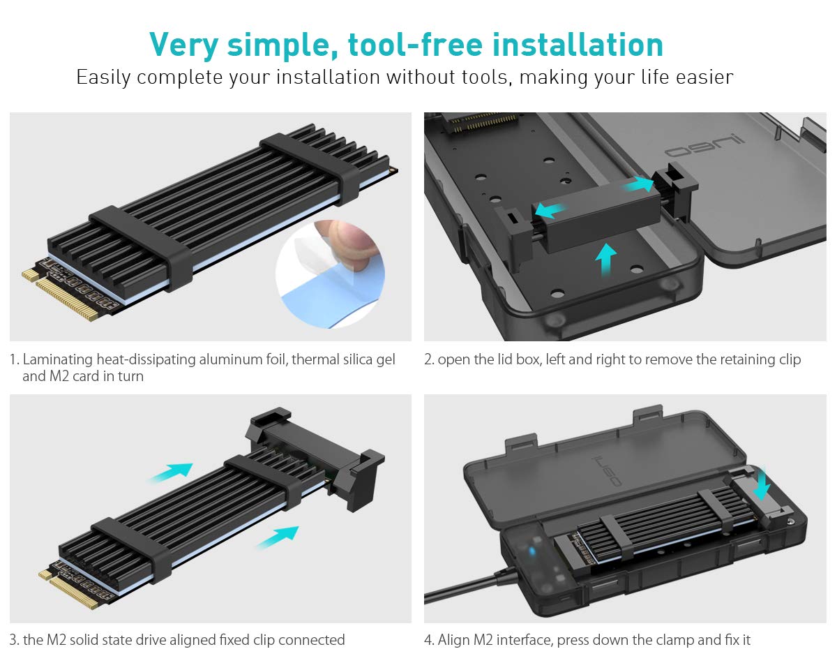 Ineo M.2 Nvme (Pcie) Ssd Tool Free Enclosure To Usb 3.2 Gen 2 Type C [C2575 M2 Nvme]