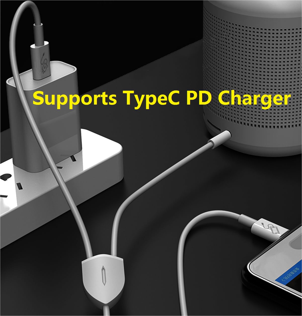 Usb C To 3.5Mm Audio Cable With Pd Charging, 2 In 1 Design Supports Charge And Play Audio Simultaneously, Works With Iphone 15 S
